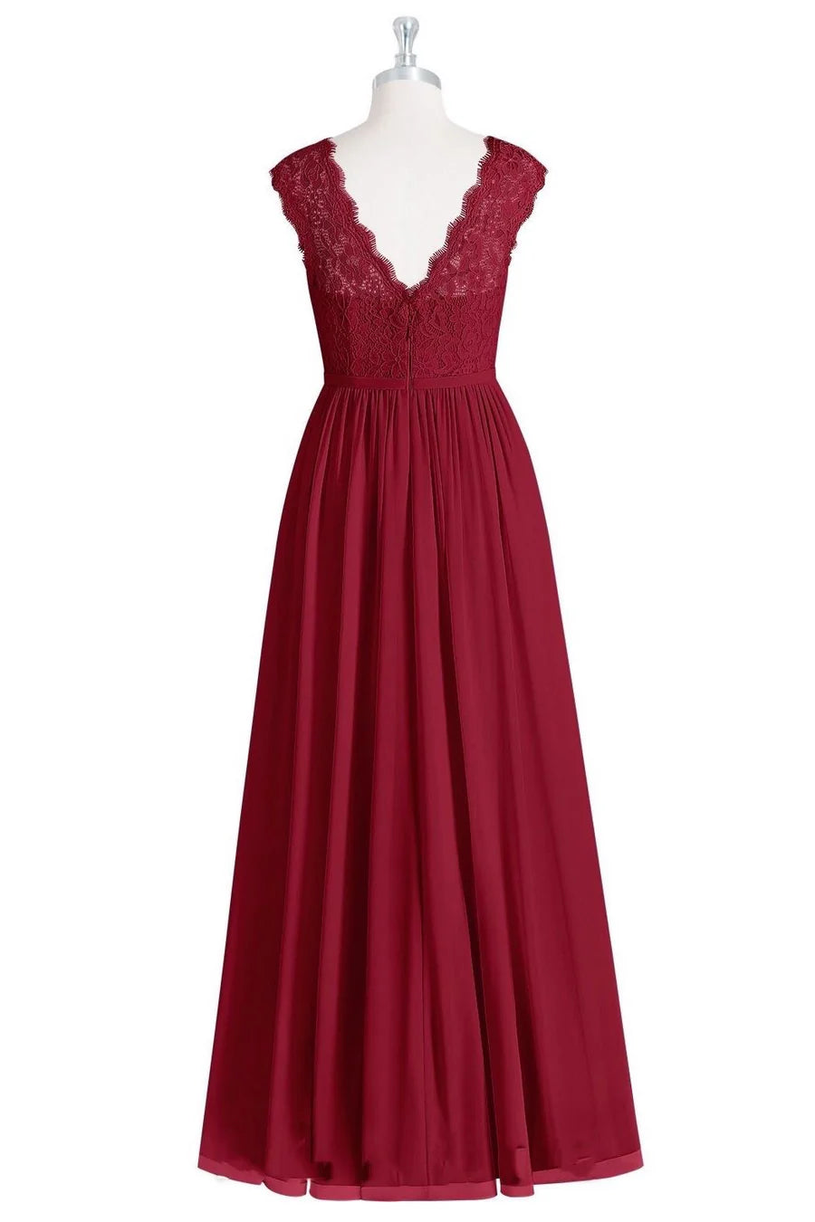 Crew Neck Cap Sleeve Long Bridesmaid Dress with Slit Simple gentle grand and beautiful