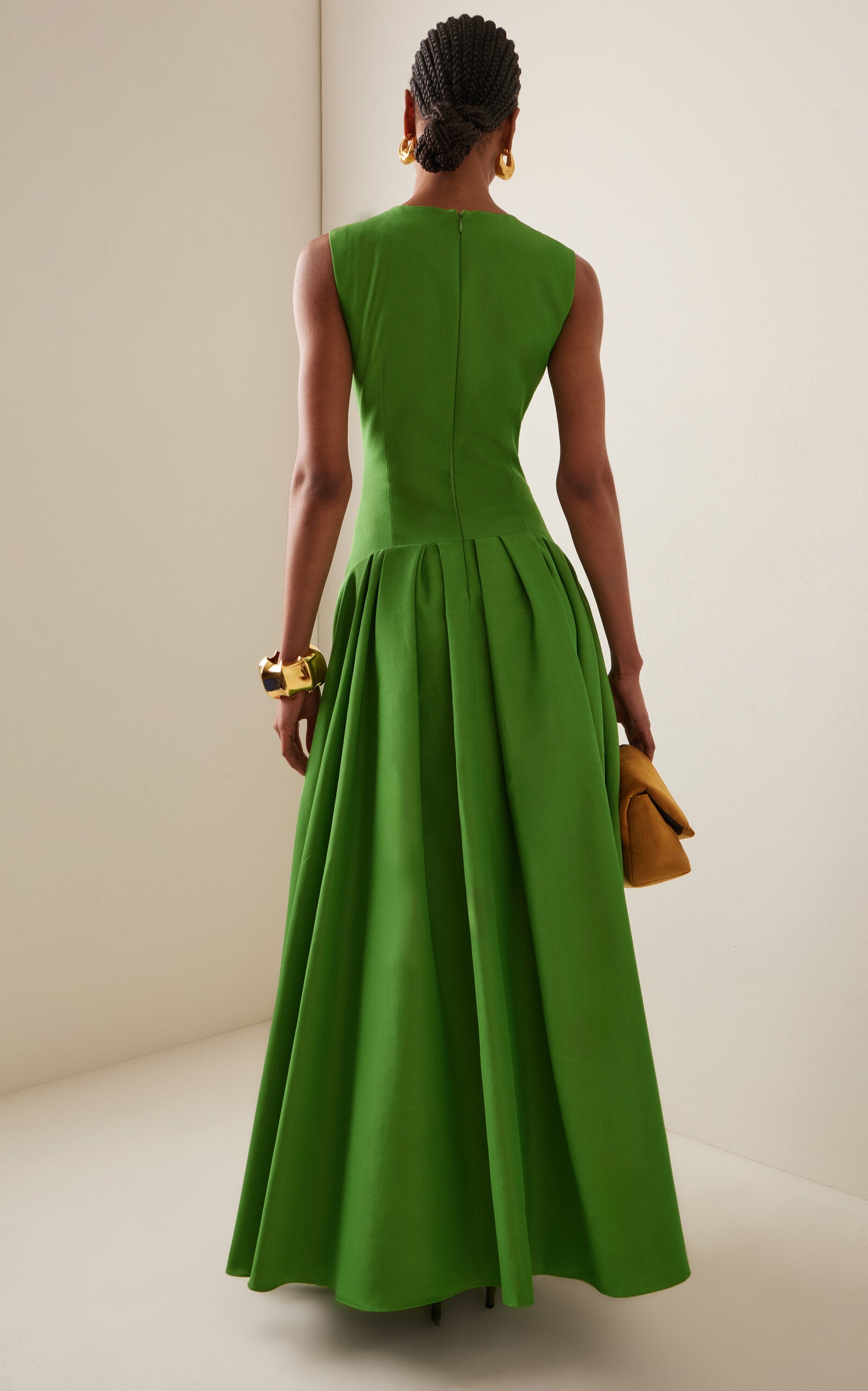 Sleeveless Cotton-Blend Faille Maxi Dress Simple gentle beautiful and grand