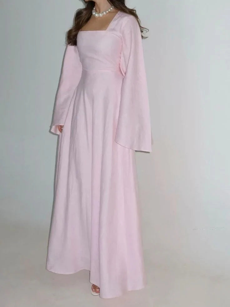 A-Line Pink Prom Party Dresses Evening Dress simple gentle atmospheric and unique desi Bring summer colors to enhance whiteness