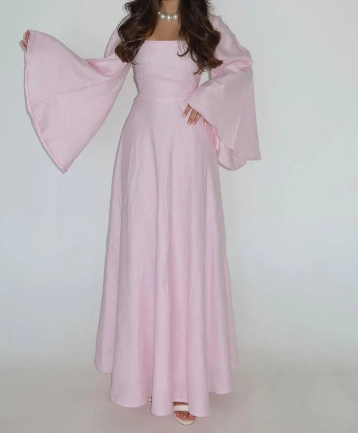 A-Line Pink Prom Party Dresses Evening Dress simple gentle atmospheric and unique desi Bring summer colors to enhance whiteness