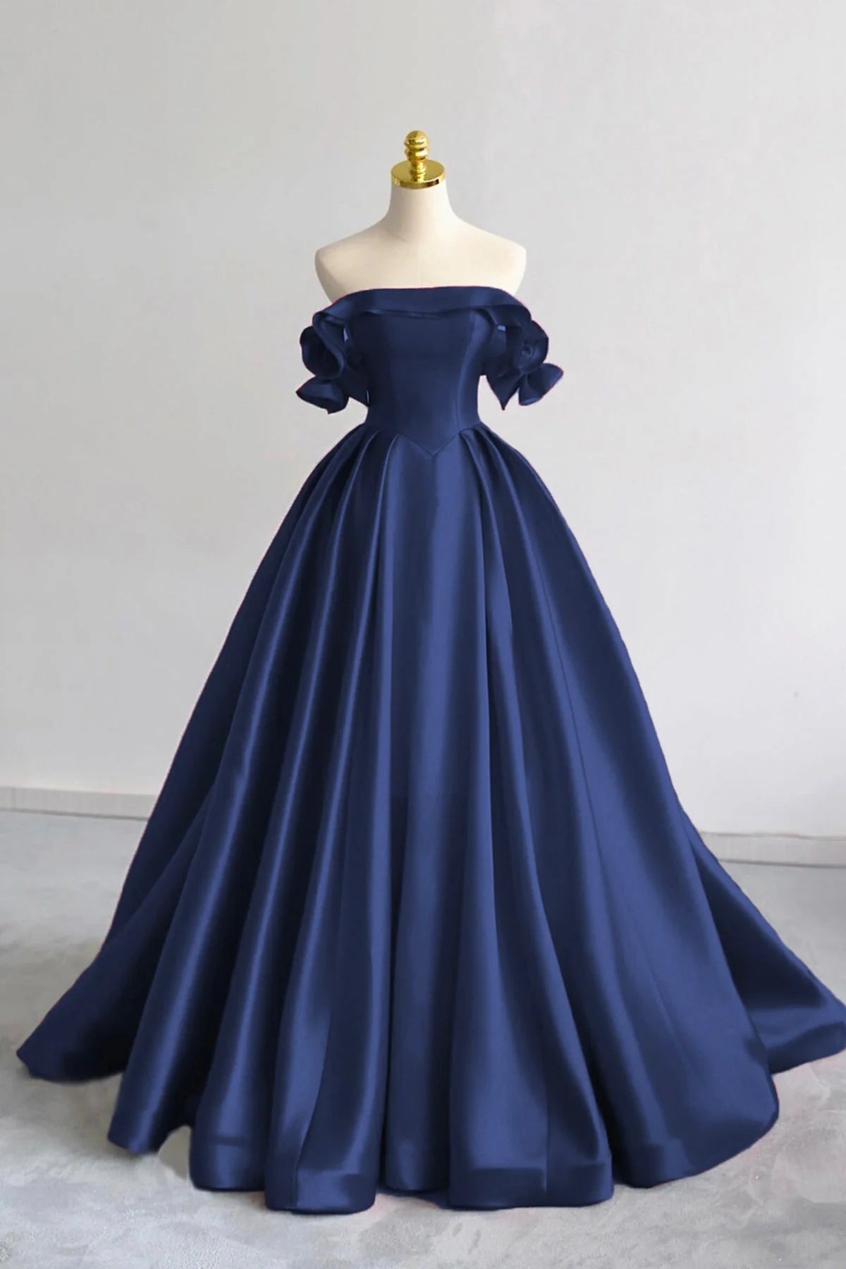 A-Line Satin Long Prom Dress Elegant Off the Shoulder Evening Party Dress simple gentle atmospheric and unique desi Bring summer