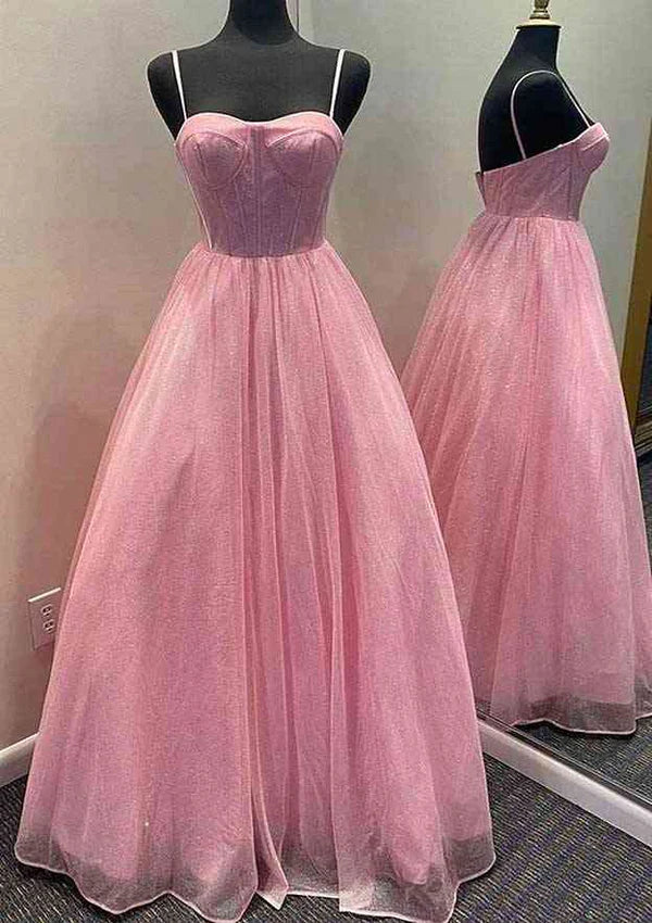 A-Line Sweetheart Glitter Prom Dress/Evening Dress with Pockets Simple gentle atmospheric and unique design  ﻿