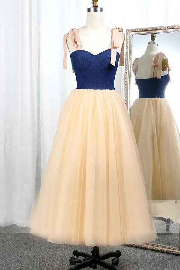 A Line Sweetheart Prom Dress,Vanilla Tulle Evening Dress simple gentle atmospheric and unique desi Bring summer colors to enhance whiteness