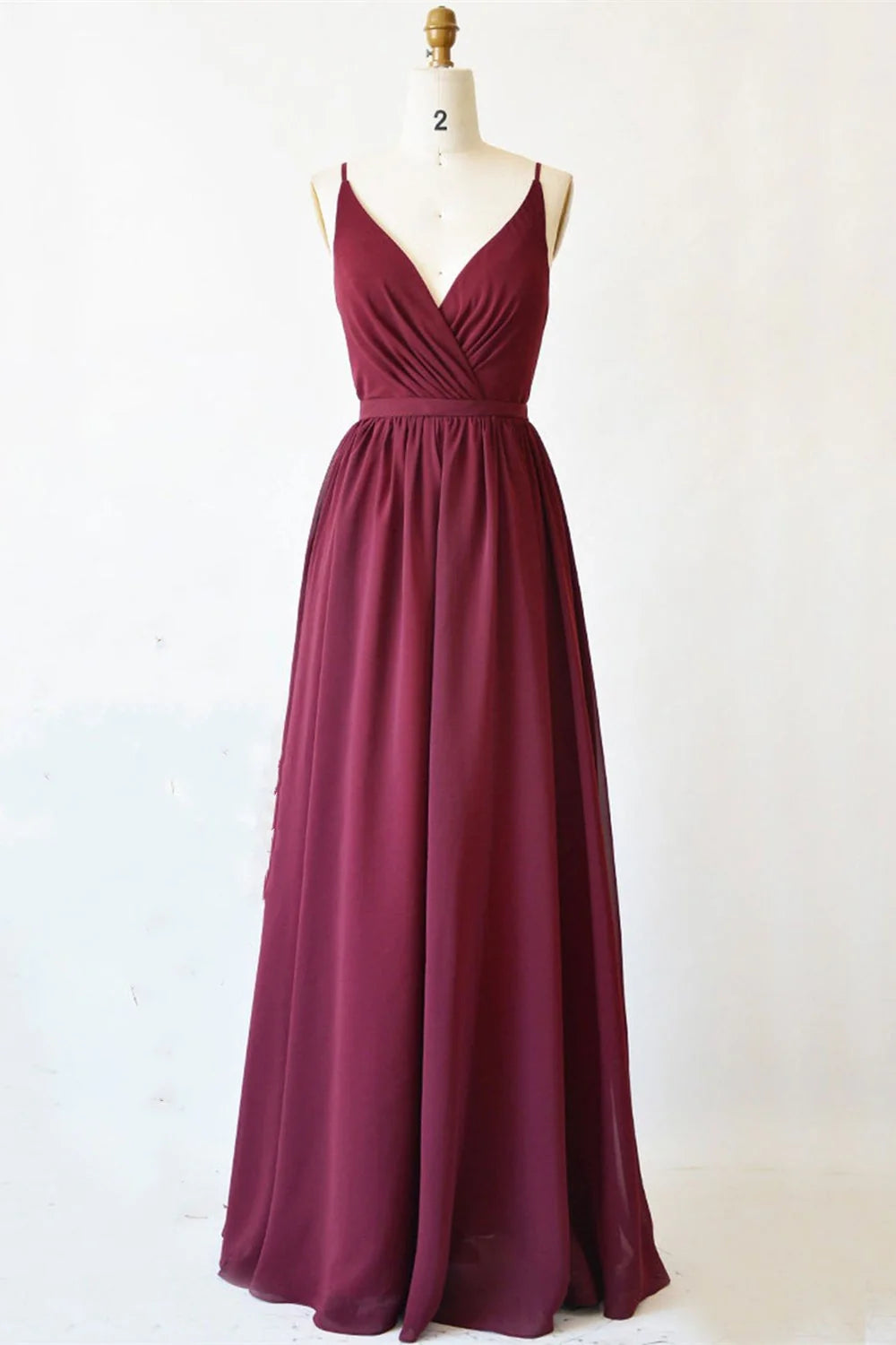 A Line V Neck Burgundy Long Prom Dress with Lace Back V Neck Burgundy Formal Evening Dress Burgundy Bridesmaid Dress simple gentle atmospheric and unique desi Bring summer colors to enhance whiteness ﻿