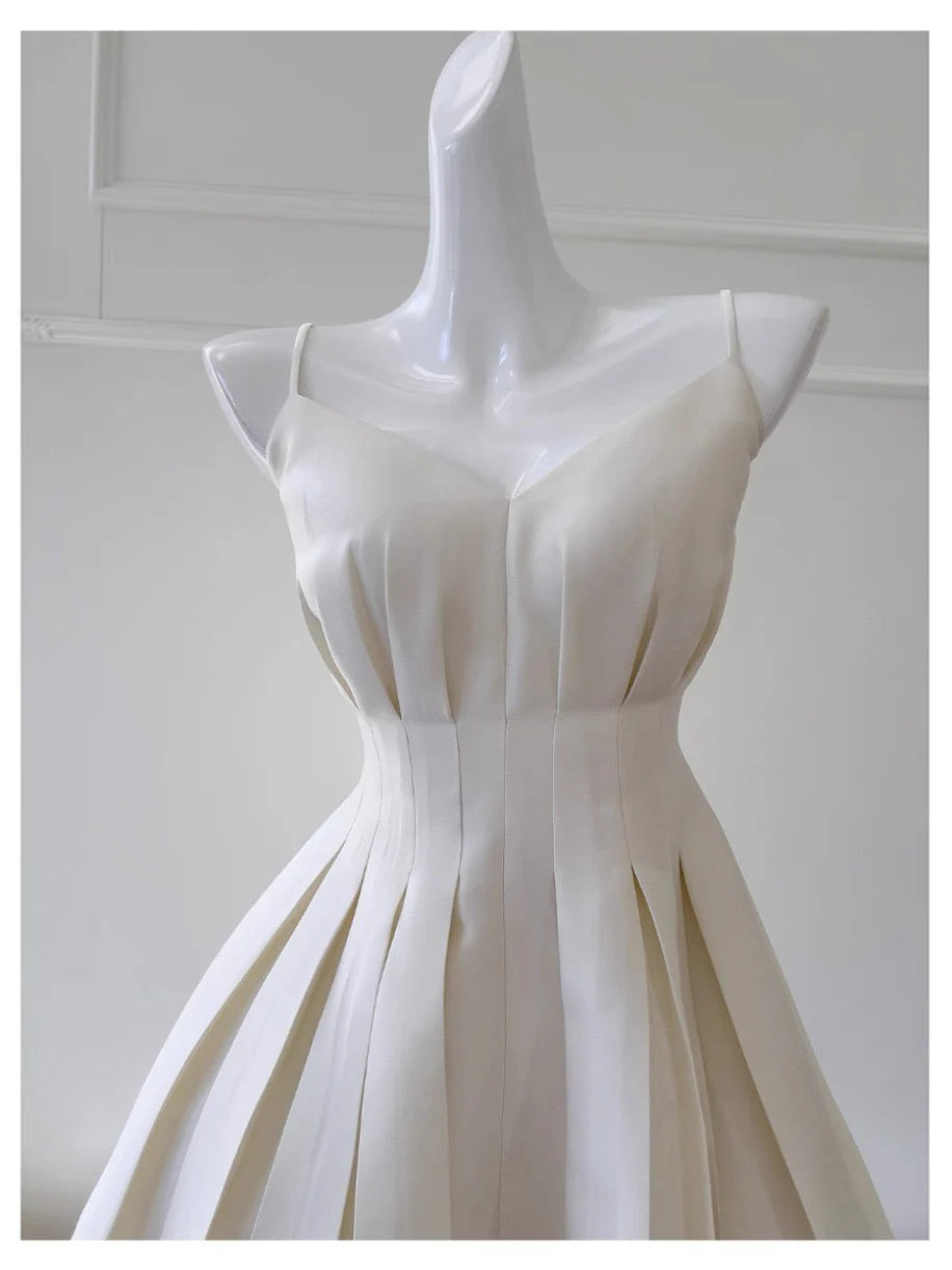 Aesthetic A Line Spaghetti Straps Satin Mini Formal Homecoming Dress Short Cocktail Outfits Graduation Dress Hoco Dress