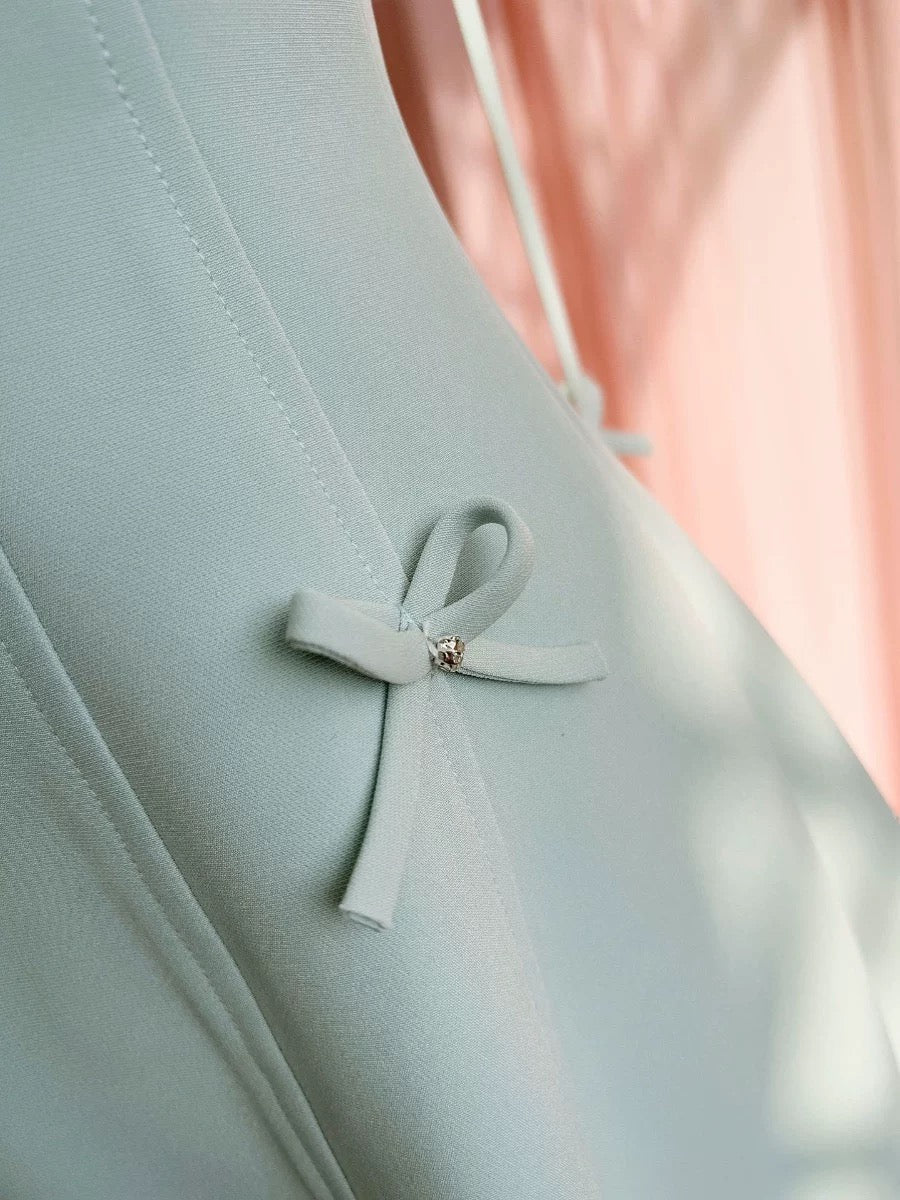 Aesthetic A line Spaghetti Straps Mint Green Formal Mini Homecoming Dress Middle School Short 17th Birthday Outfits Graduation Dress Hoco Dresses