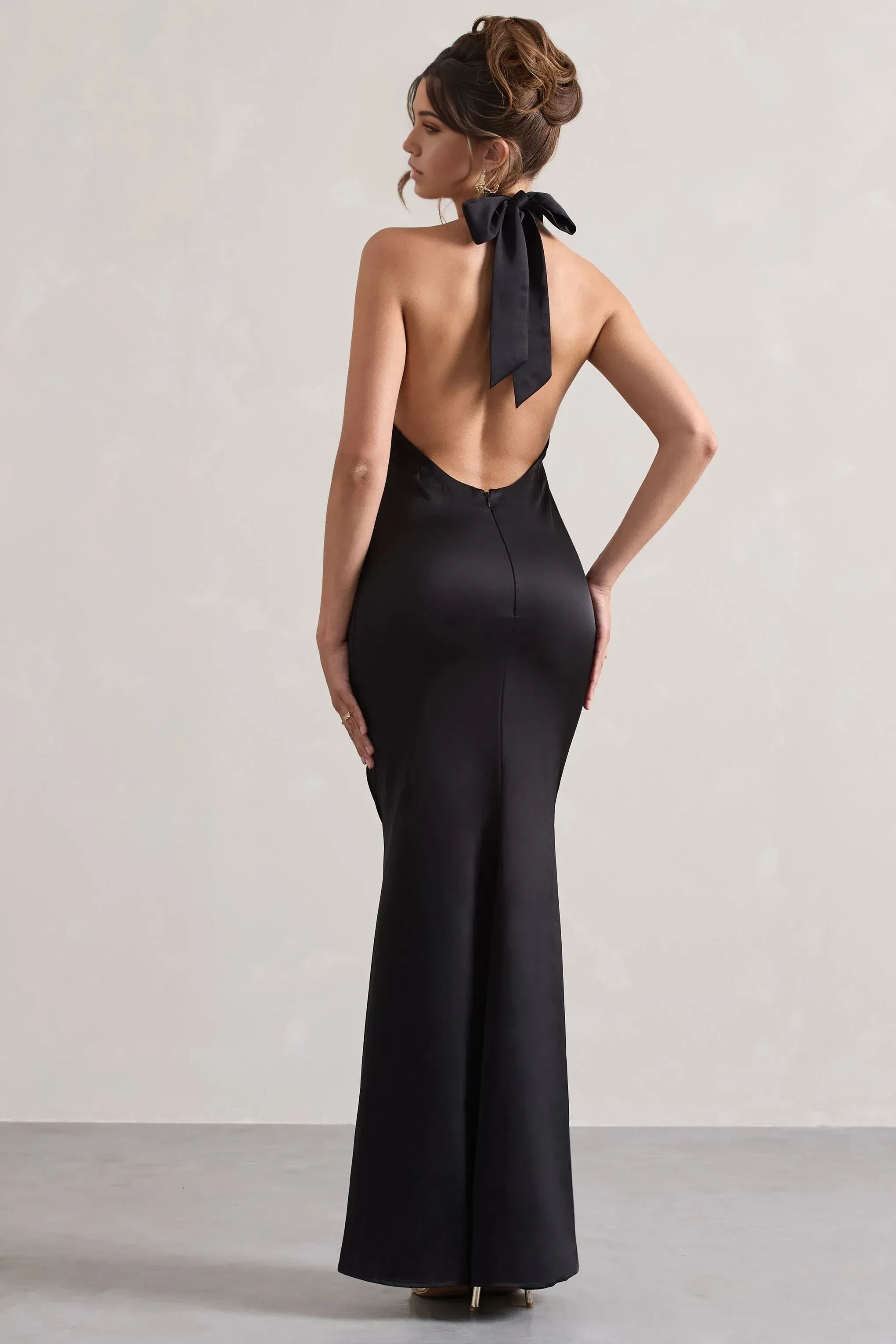 Alluring Mermaid Halter Neck Sleeveless Open Back Floor Length Prom Dress