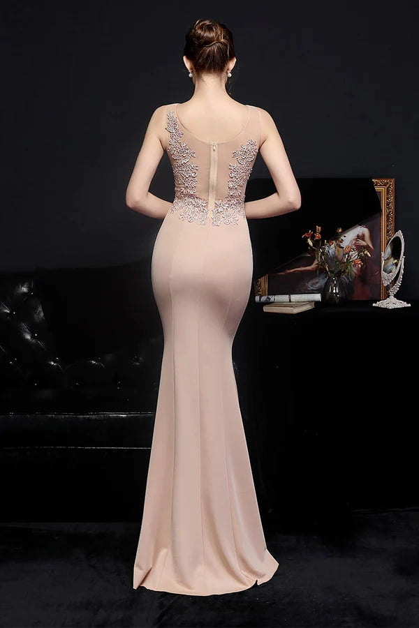 Apricot Long Evening Dress simple gentle atmospheric and unique desi