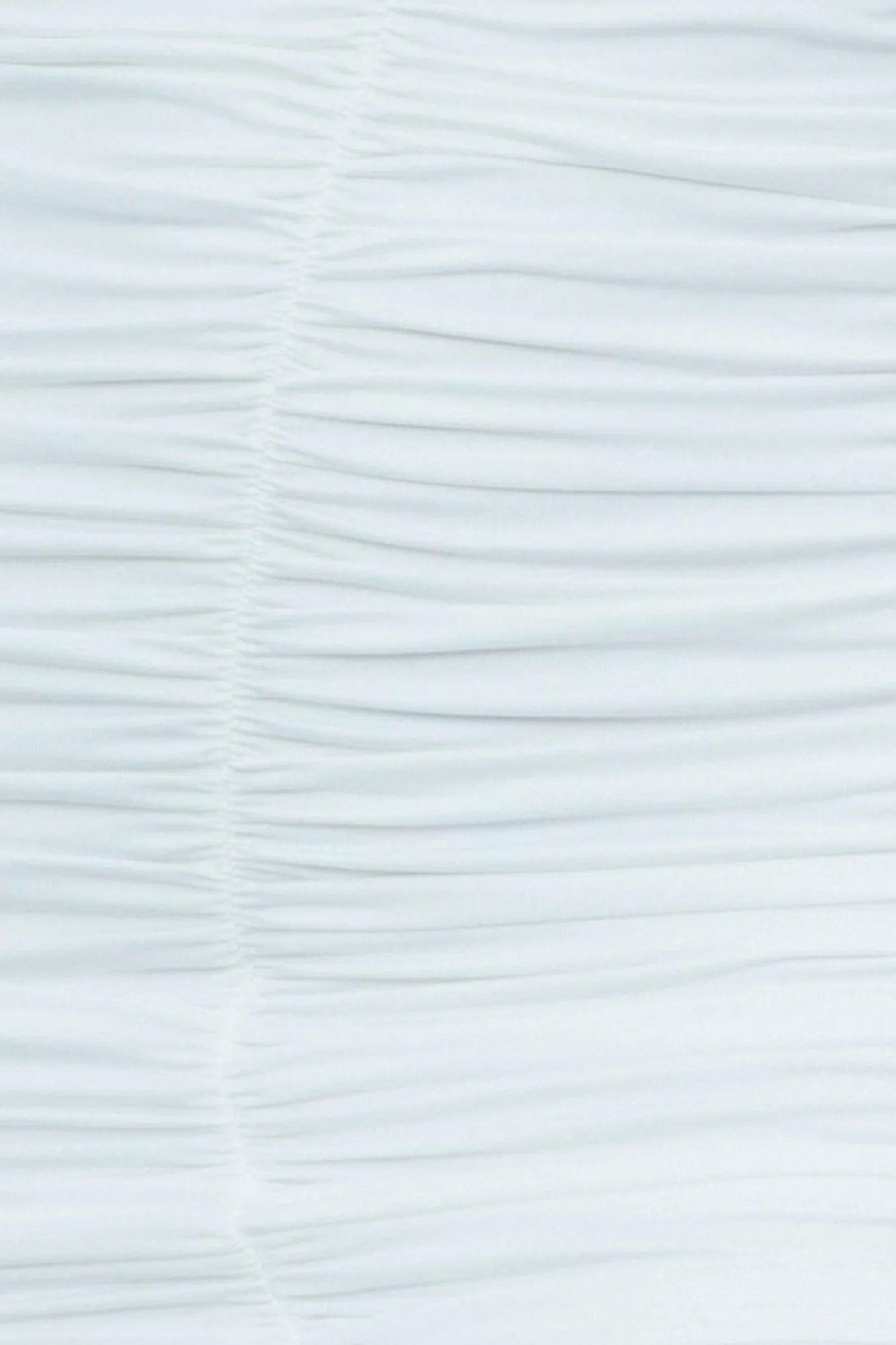 A short white dress with a deep V-neck design. The skirt is full of pleats and short sleeves with ruffle decorations, suitable for parties, dates, etc