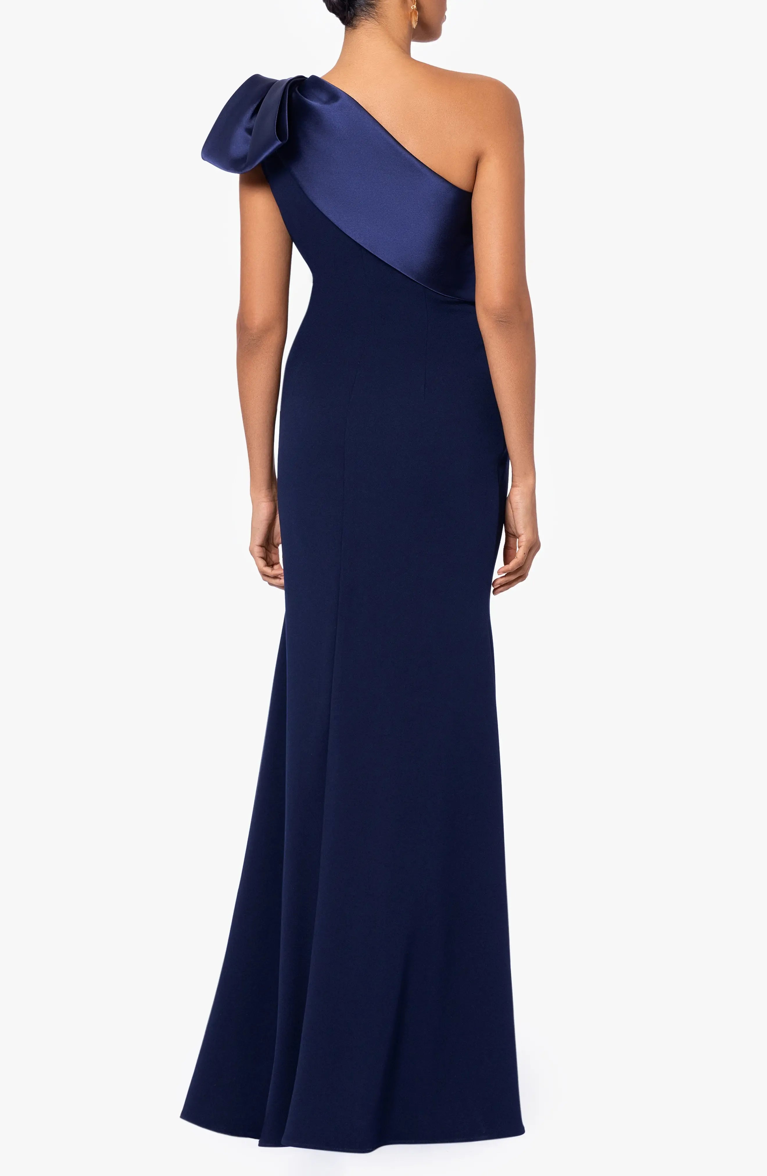 Asymmetrical Trim Mermaid One Shoulder Sleeveless Hidden Zip Back Floor Length For Adults Evening Dress