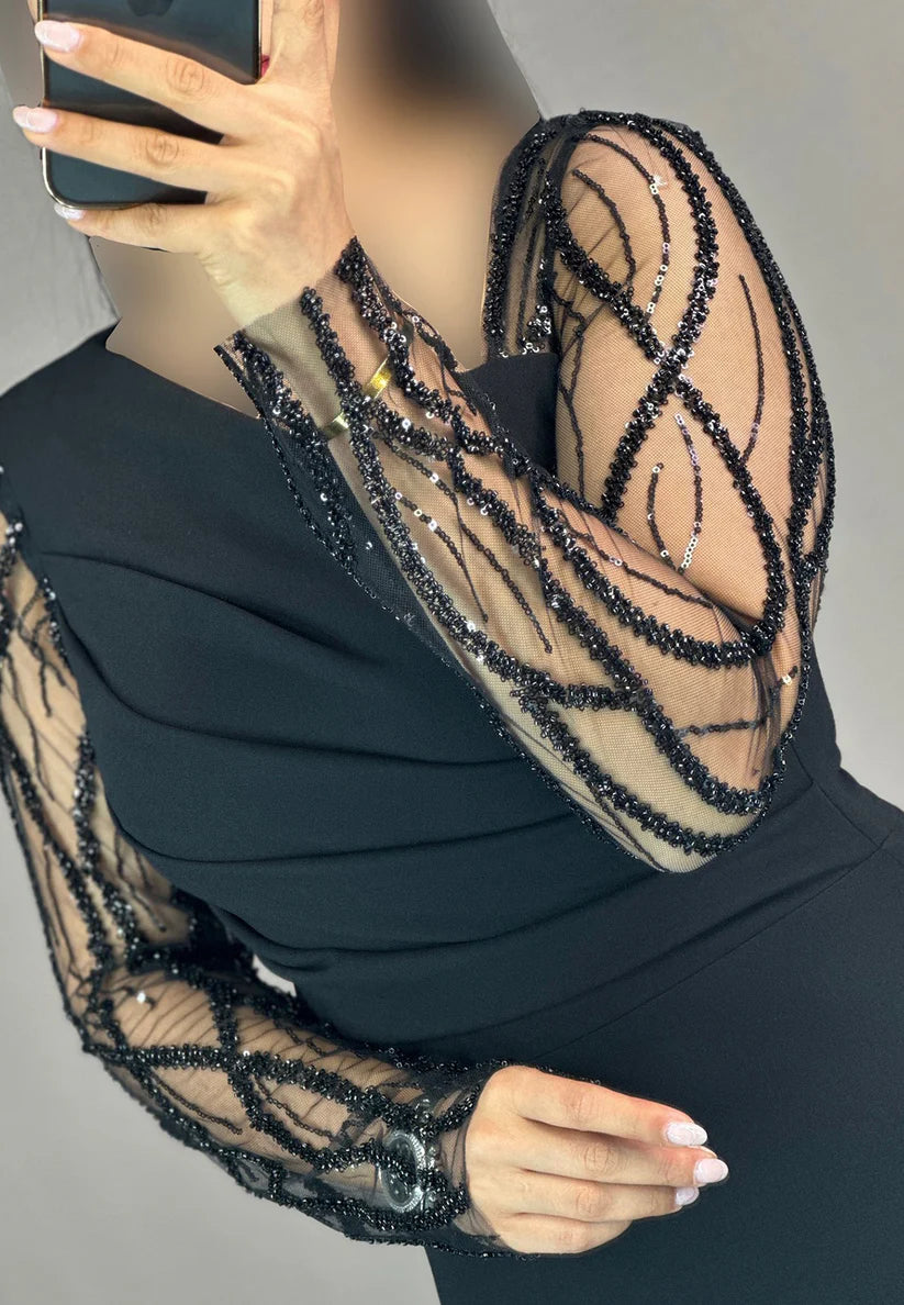 Asymmetrical Long Sleeves Sleek Mermaid Mother of Bride Dress simple gentle atmospheric and unique desi Bring summer colors to enhance whiteness