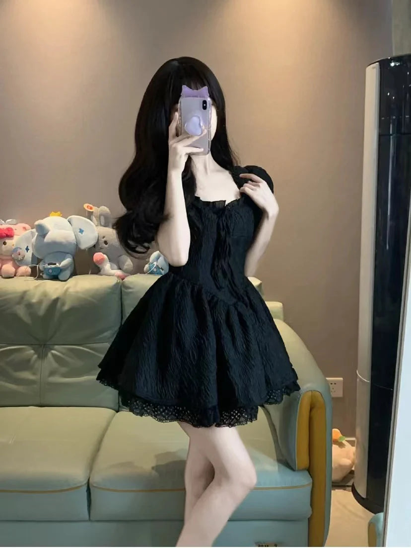 Ball Gown Square Neckline Black Holiday Dress Birthday Dresses Birthday Outfits simple gentle atmospheric and unique desi Bring summer colors to enhance whiteness