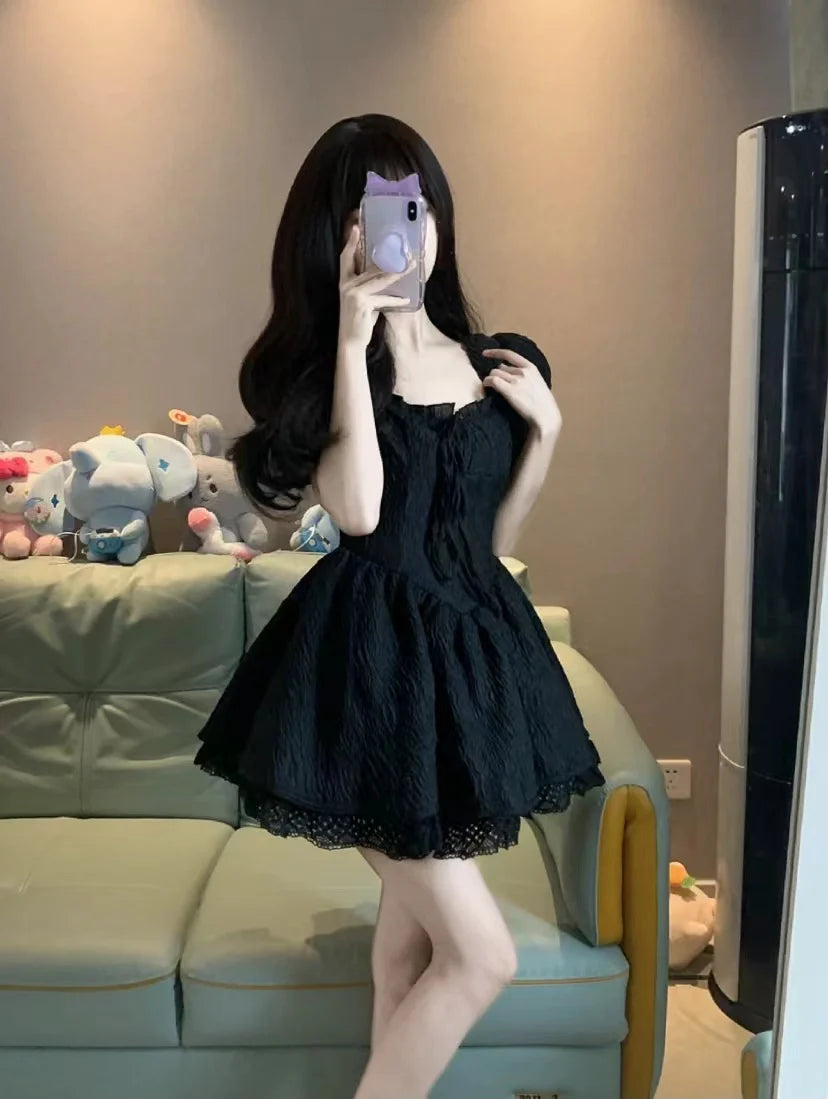 Ball Gown Square Neckline Black Holiday Dress Birthday Dresses Birthday Outfits simple gentle atmospheric and unique desi Bring summer colors to enhance whiteness