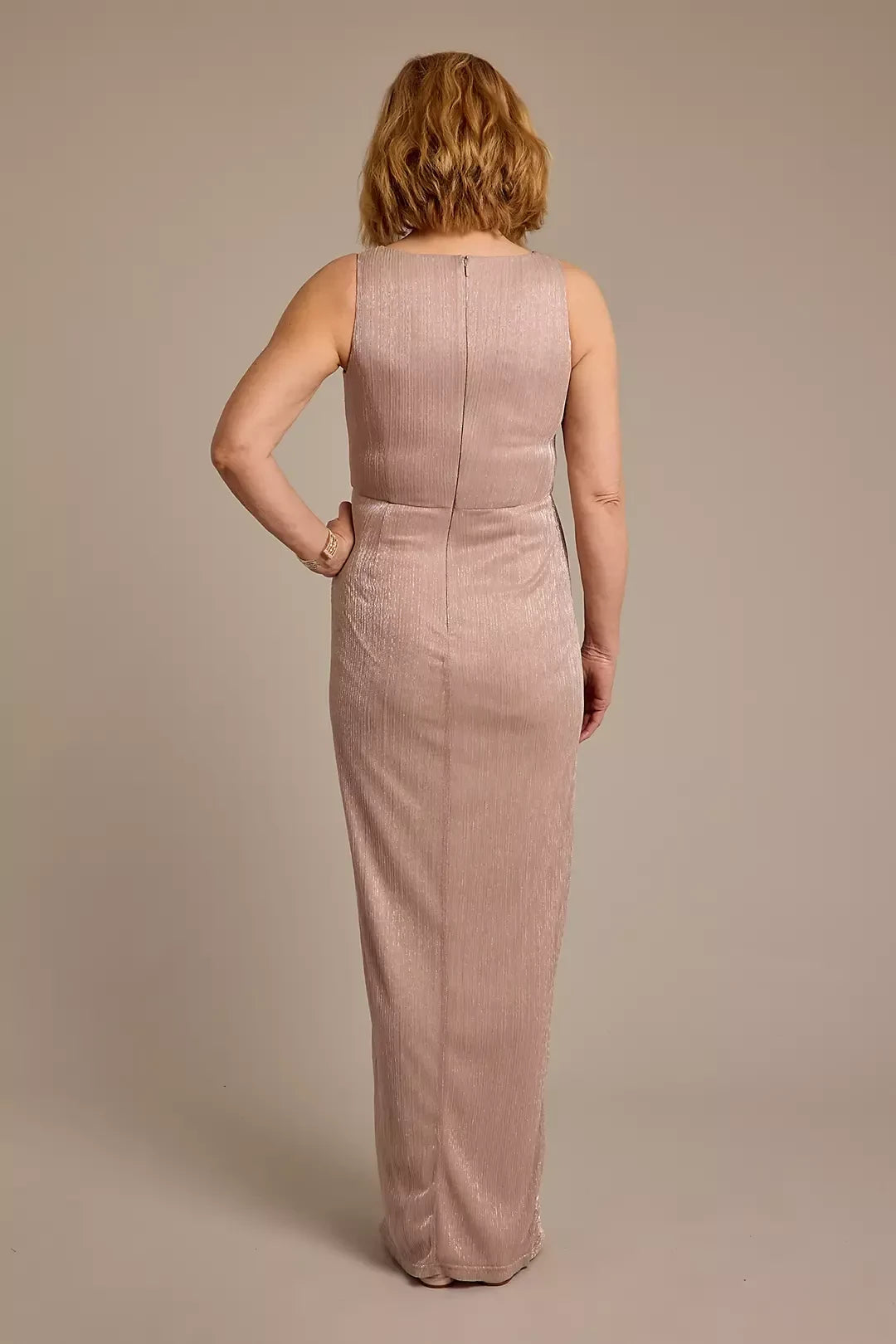 Beautiful Sheath V Neck Sleeveless Zipper Back Floor Length Mother of the Bride Dress