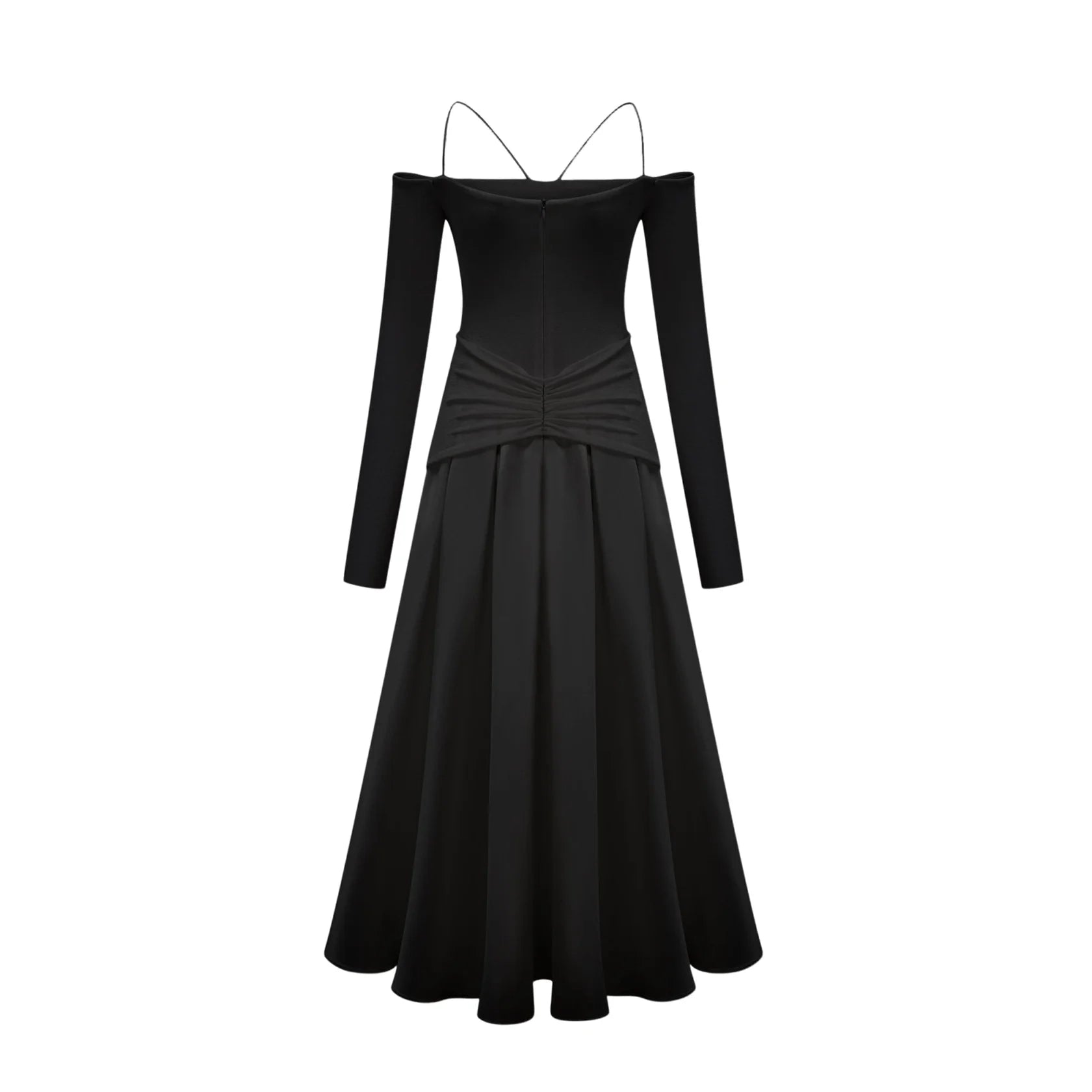 Black Off - Shoulder Maxi Dress with Gold Embellishments Nadine off-shoulder panelled maxi dress in Black Evening Dress