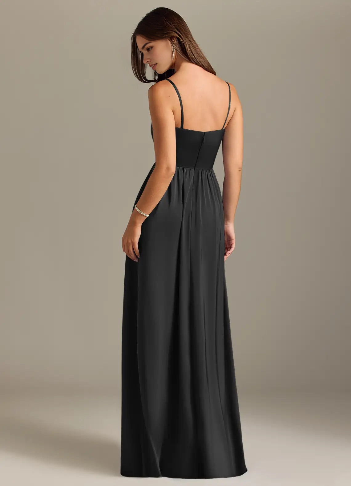 Black Off-Shoulder Spaghetti Strap Maxi Dress Black A-Line Off the Shoulder Stretch Satin Convertible Dress Bridesmaid Dresses