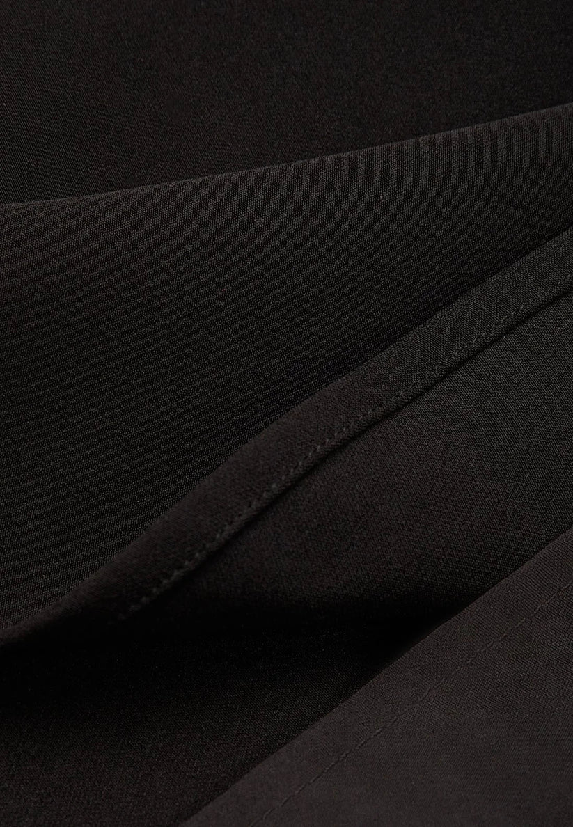 Black Buckle Notched Sleeveless A-Line Midi Dress simple gentle atmospheric and unique desi Bring summer colors to enhance whiteness