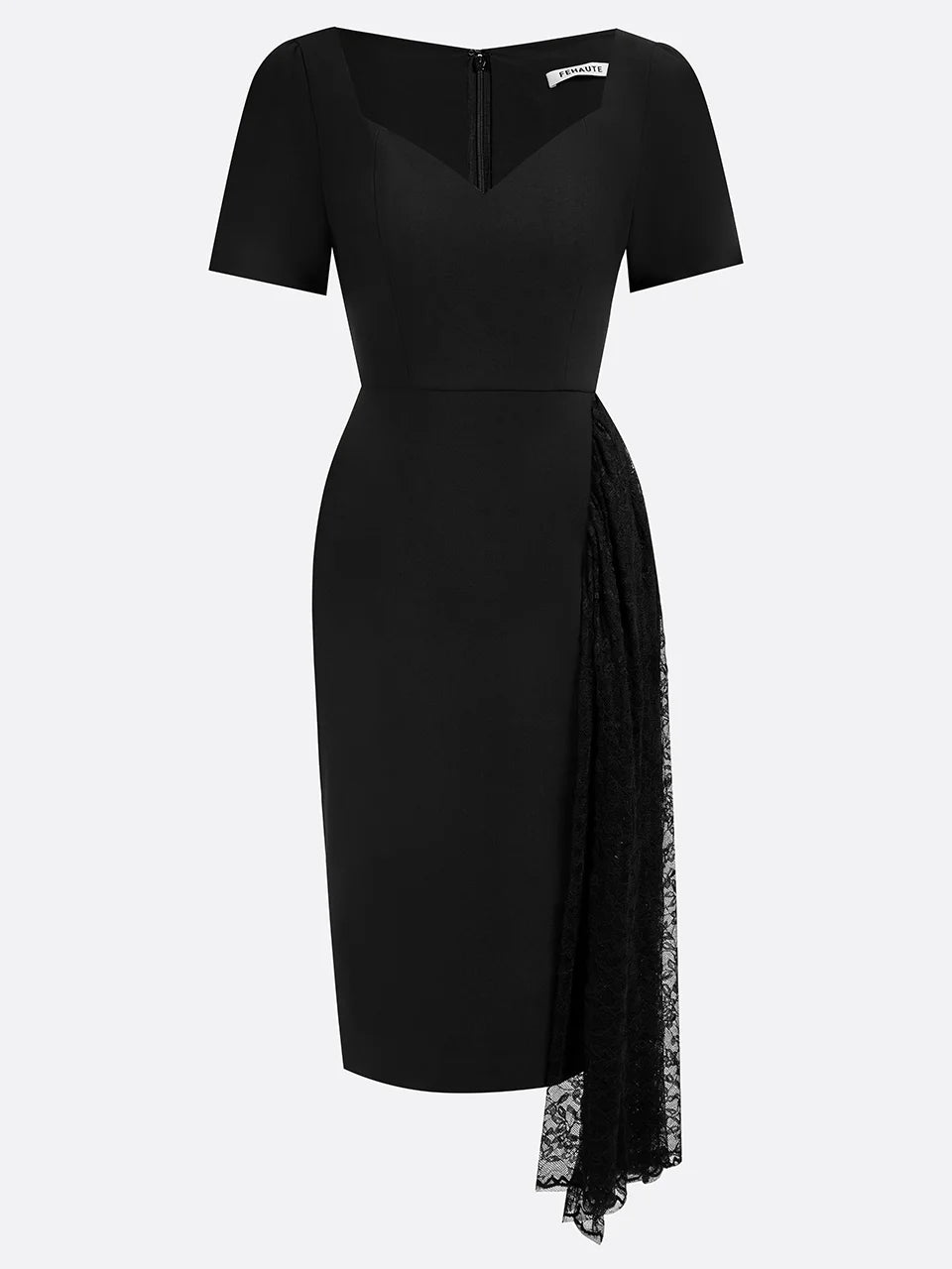 Black Lace Sweetheart Neckline Midi Sheath Dress simple gentle atmospheric and unique desi Bring summer colors to enhance whiteness ﻿