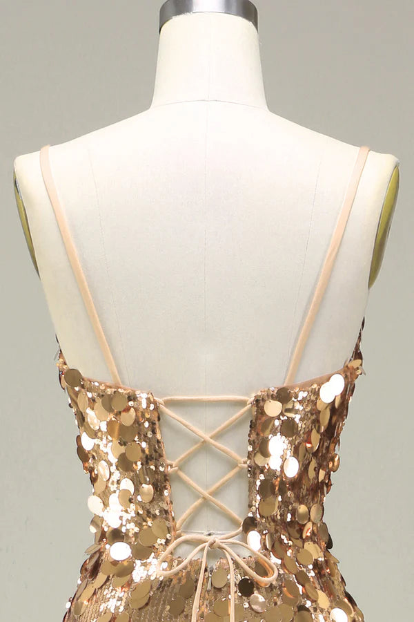 Black Mermaid SpaSparkly Golden Mermaid Sequin Prom Dress With Slit Simple gentle atmospheric and unique desig