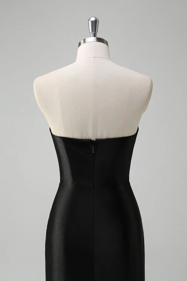 Black Mermaid V Neck Strapless Long Prom Dress with Beading simple gentle atmospheric and unique desi Bring summer colors to enhance whiteness