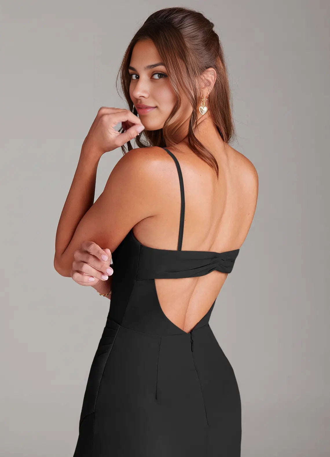 Black Sheath Strapless Chiffon Convertible Dress simple gentle atmospheric and unique desi Bring summer colors to enhance white ﻿