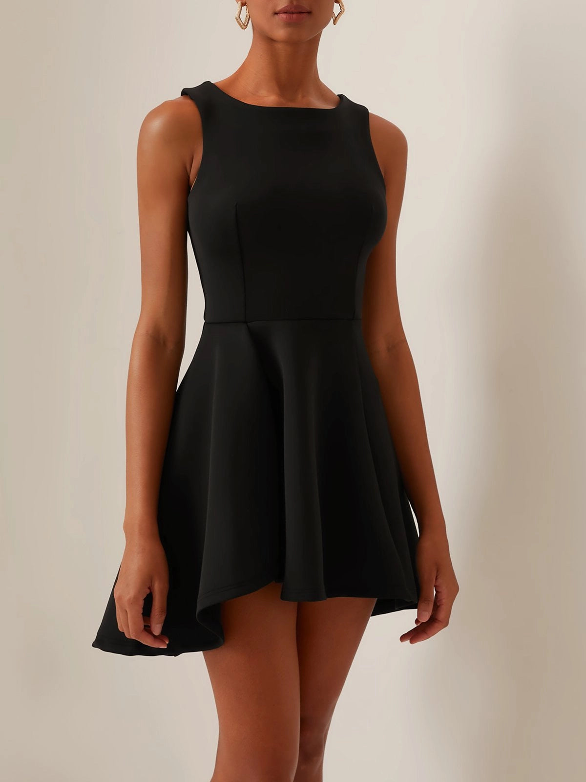 Black Sleeveless A-line Mini Homecoming Dress simple gentle atmospheric and unique desi Bring summer colors to enhance whiteness