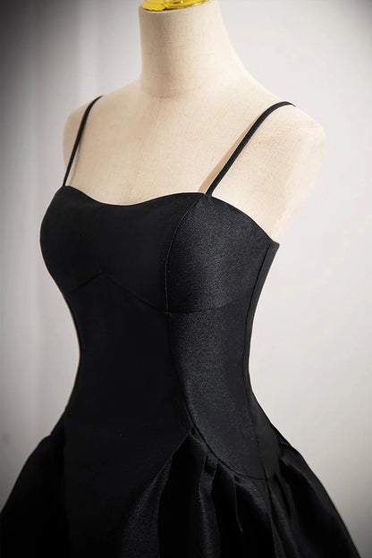 Black Spaghetti Strap Satin Short Prom Dress Simple A-Line Homecoming Party Dress simple gentle atmospheric and unique desi Bring summer colors to enhance white
