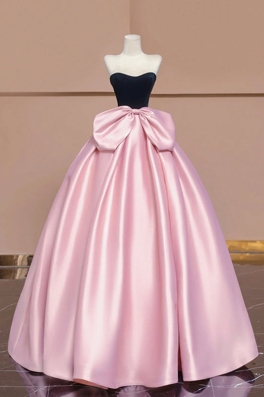 Black Velvet  Satin Long with Bow Beautiful A-Line Strapless Formal Party DressBridesmaid Dresses Burgundy Velvet Long Prom Dress Off the Shoulder Evening Party Dress