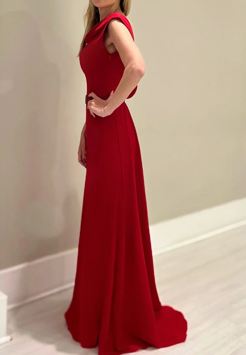 Blue HaScoop Sleeveless Sleek Sheath Mother of Bride Dress simple gentle atmospheric and unique desi Bring summer colors to enhance whiteness