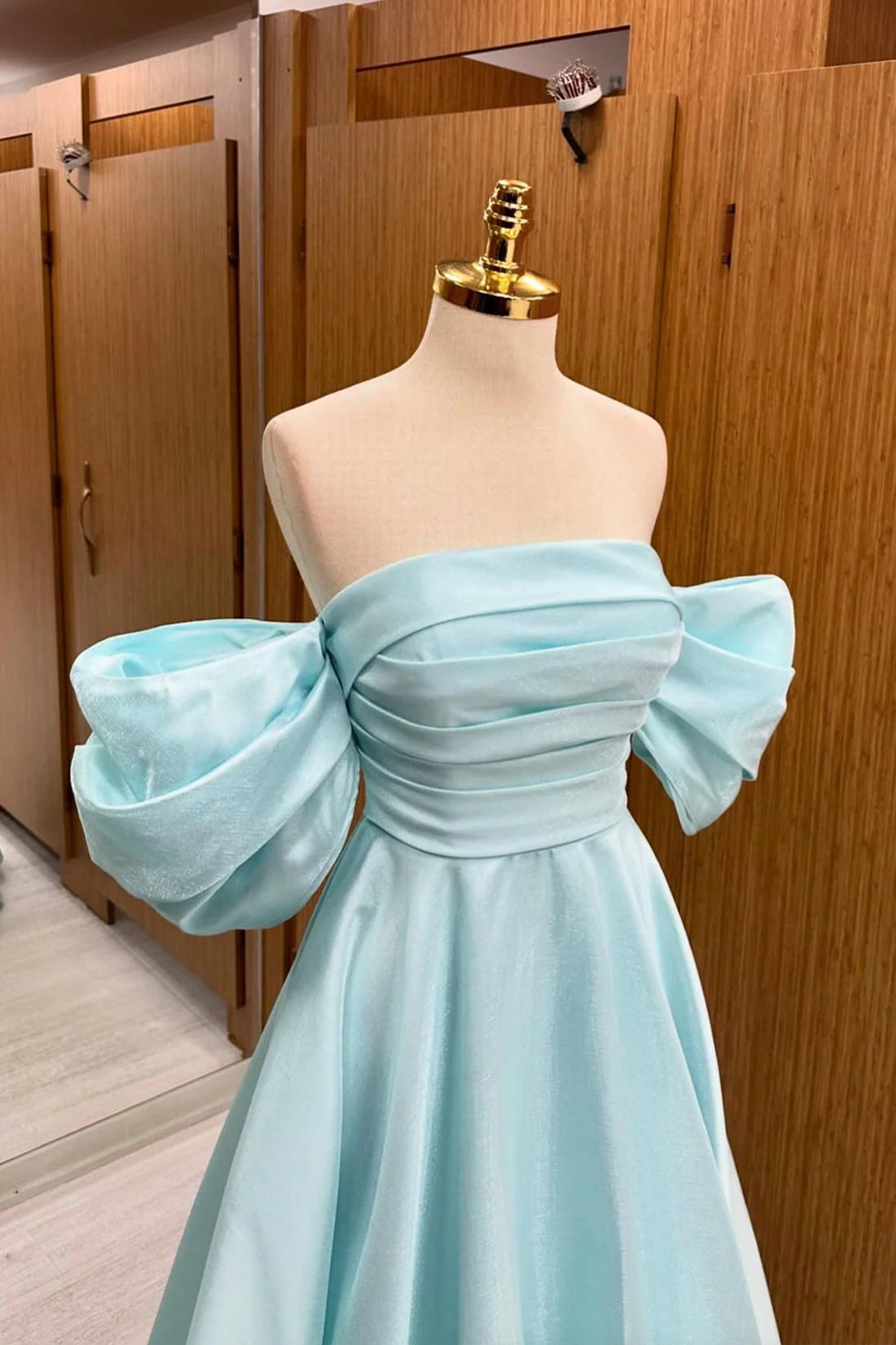 Blue Tulle Floor Length Prom Dress Beautiful A-Line Formal Evening Dress simple gentle atmospheric and unique desi Bring summer colors to enhance white