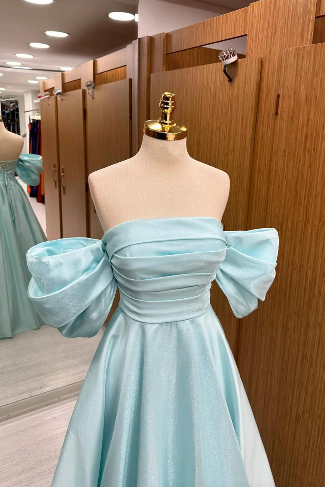 Blue Tulle Floor Length Prom Dress Beautiful A-Line Formal Evening Dress simple gentle atmospheric and unique desi Bring summer colors to enhance white