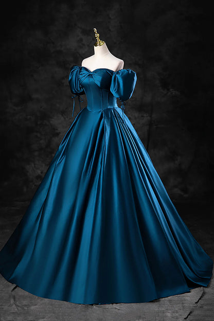 Blue Tulle Long Spaghetti Strap Prom Dress and Corset Detachable off Shoulder Party Dress simple gentle atmospheric and unique desi Bring summer colors to enhance white