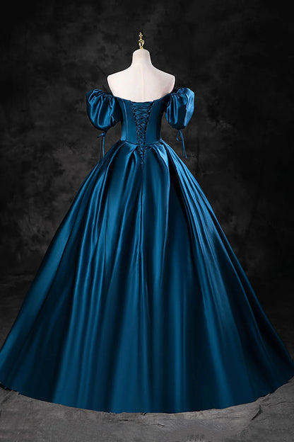 Blue Tulle Long Spaghetti Strap Prom Dress and Corset Detachable off Shoulder Party Dress simple gentle atmospheric and unique desi Bring summer colors to enhance white