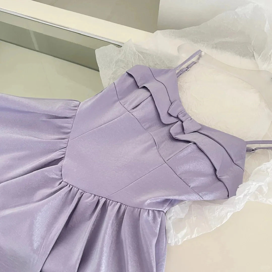 Bow Homecoming Dress Short Satin Prom Dress  simple gentle atmospheric and unique desi Bring summer colors to enhance whiteness