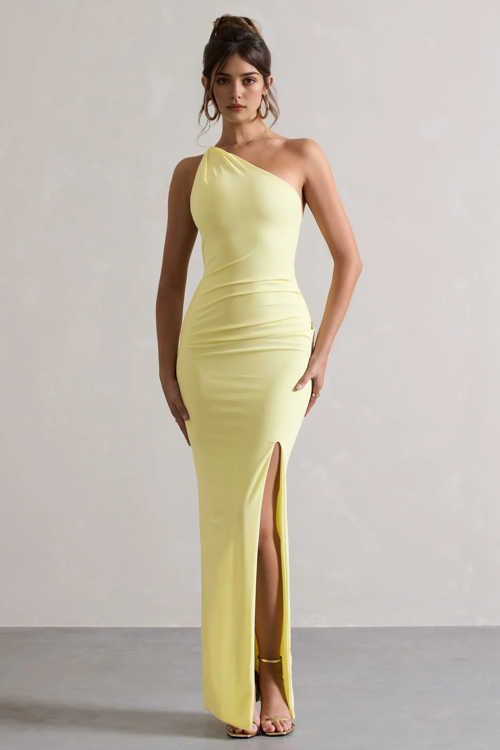 Bright Sheath One Shoulder Sleeveless Cutout Back Floor Length For Ladies Evening Dress