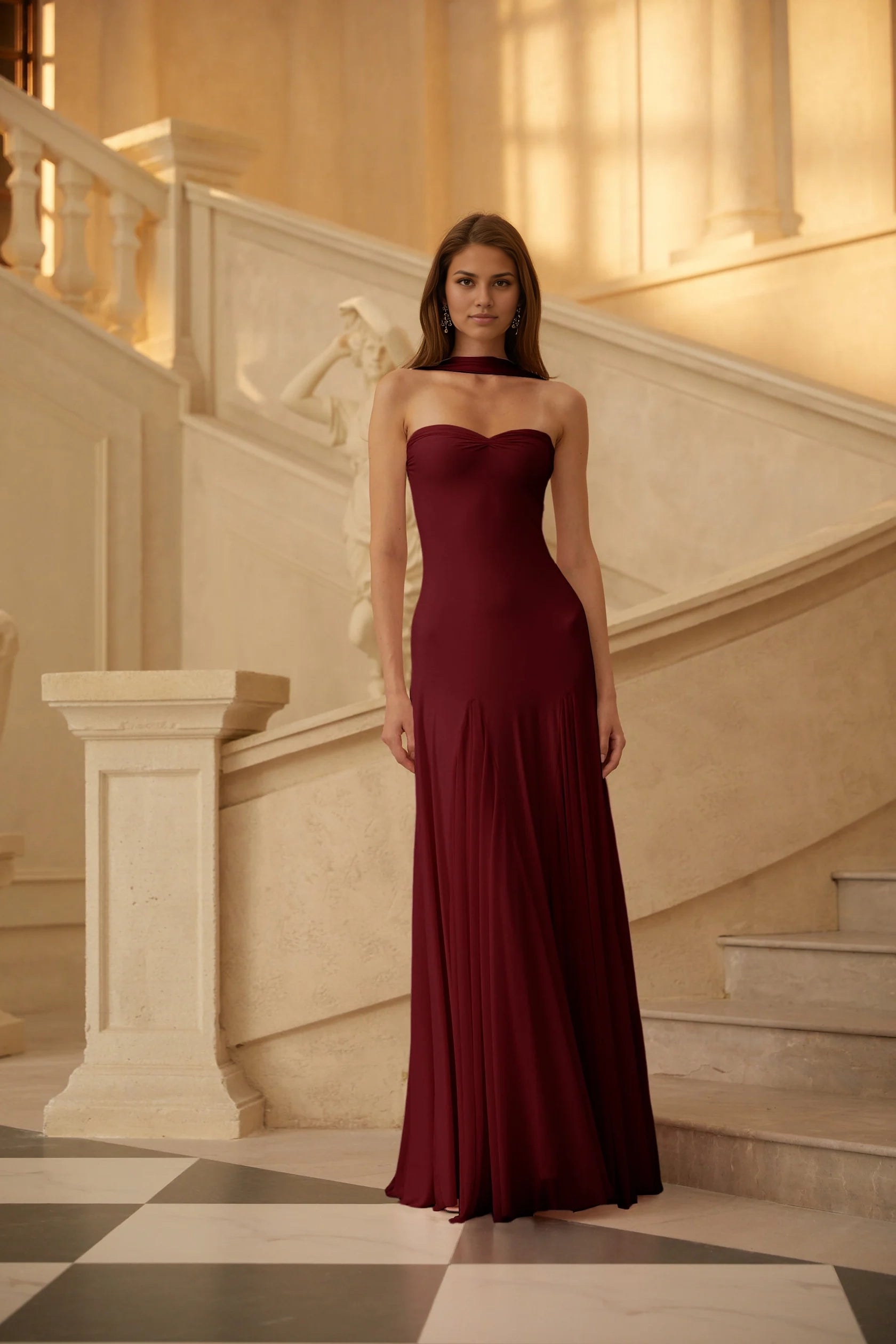 Pale Pink Asymmetric Draped Maxi Dress with Long Sleeve Pink Diagonal Shawl Fitted Maxi Dress Evening Dress