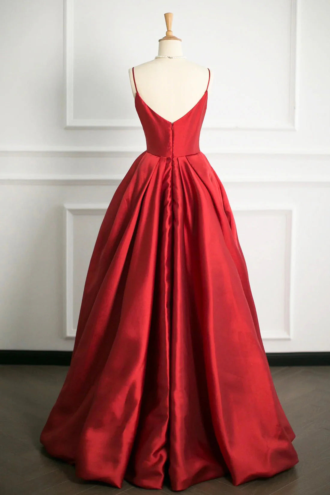 Burgundy Satin Floor Length Prom Dress Simple A-Line Evening Party Dress simple gentle atmospheric and unique desi Bring summer colors to enhance white