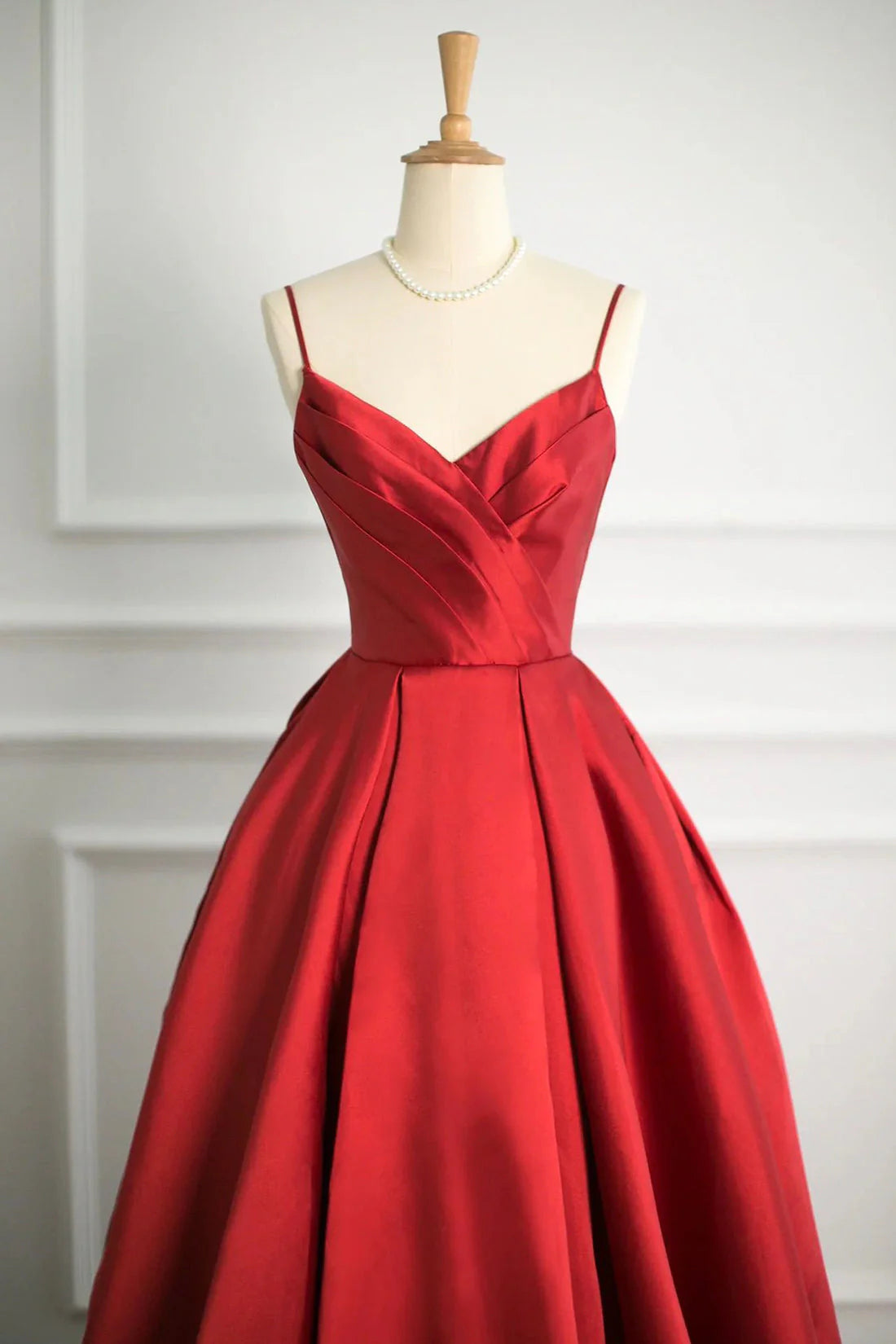 Burgundy Satin Floor Length Prom Dress Simple A-Line Evening Party Dress simple gentle atmospheric and unique desi Bring summer colors to enhance white