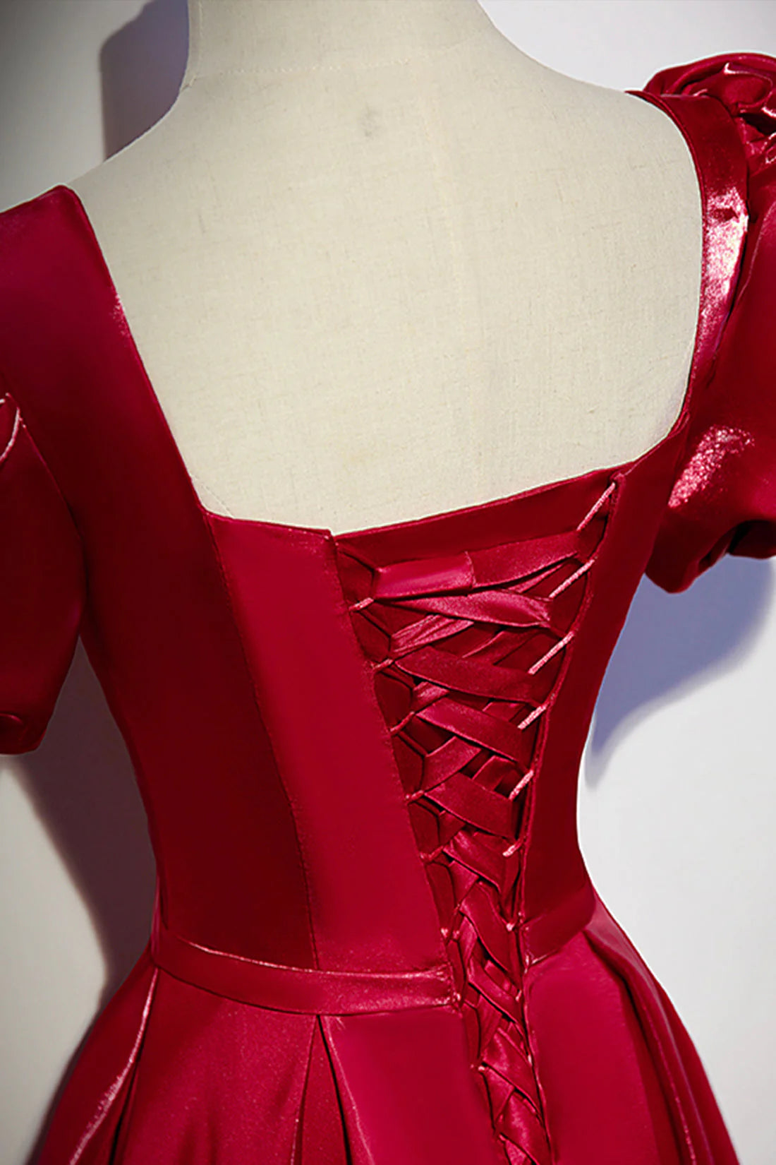 Burgundy Satin Long Prom Dress Simple A-Line Evening Dress simple gentle atmospheric and unique desi Bring summer colors to enhance white