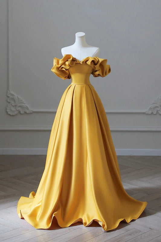 Burgundy Satin Long Prom Dress, A-Line Off Shoulder Evening Party Dress simple gentle atmospheric and unique desi Bring summer colors to enhance white