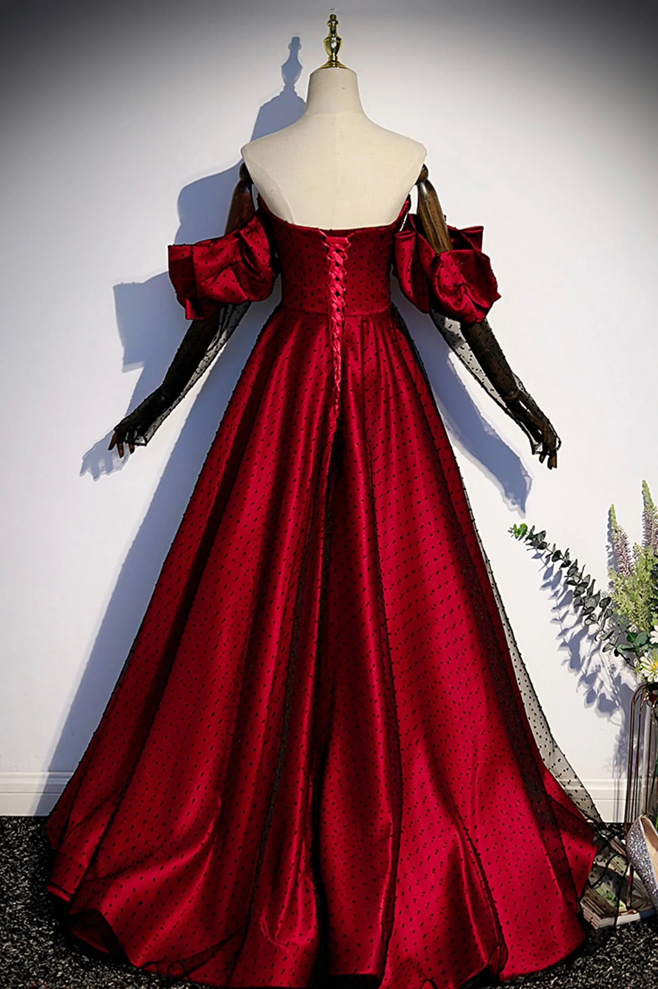 Burgundy Satin Tulle Long Prom Dress Off the Shoulder Formal Evening Dress simple gentle atmospheric and unique desi Bring summer colors to enhance whitenes