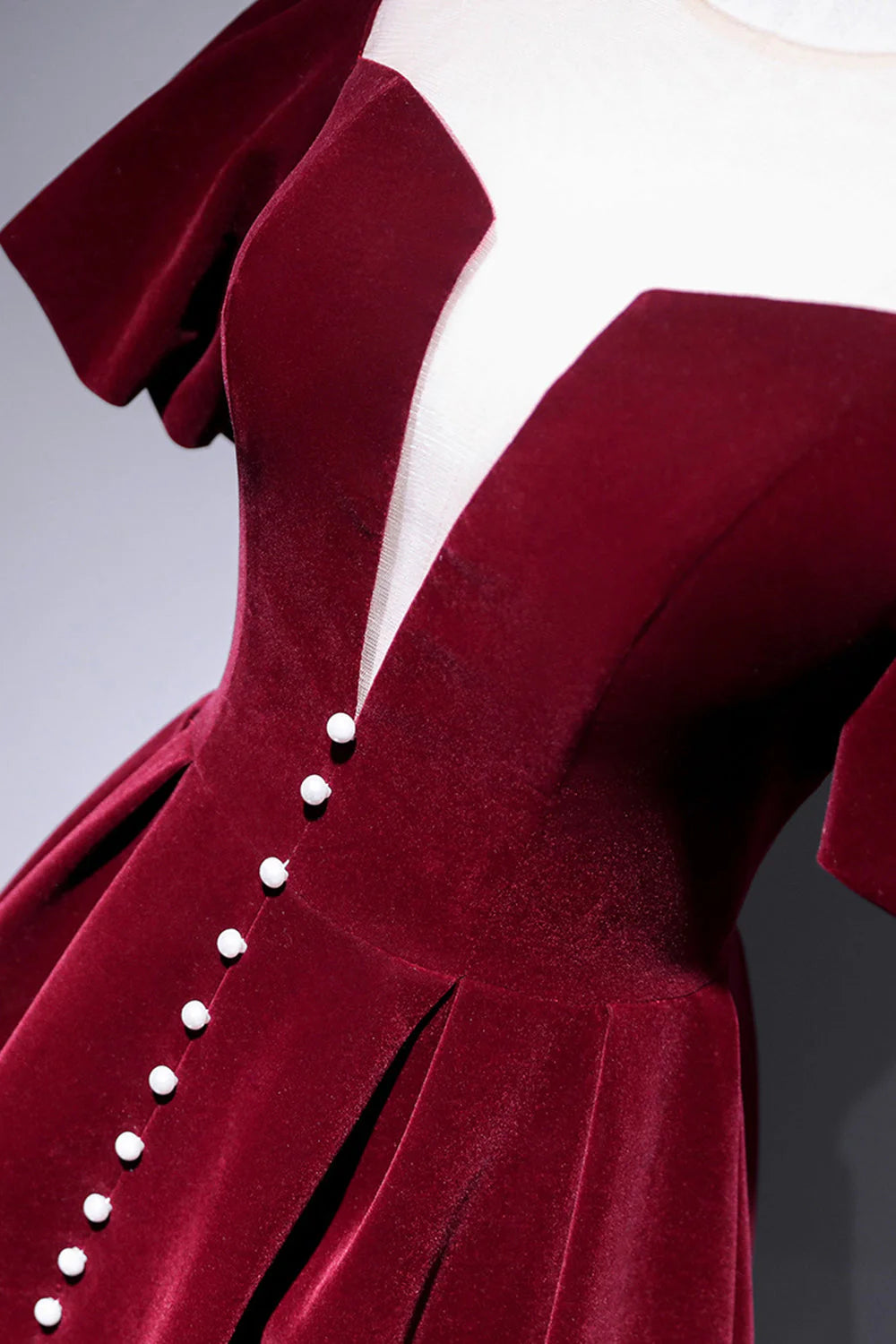 Burgundy Velvet Short Prom Dress Cute A-Line Party Dress simple gentle atmospheric and unique desi Bring summer colors to enhance white