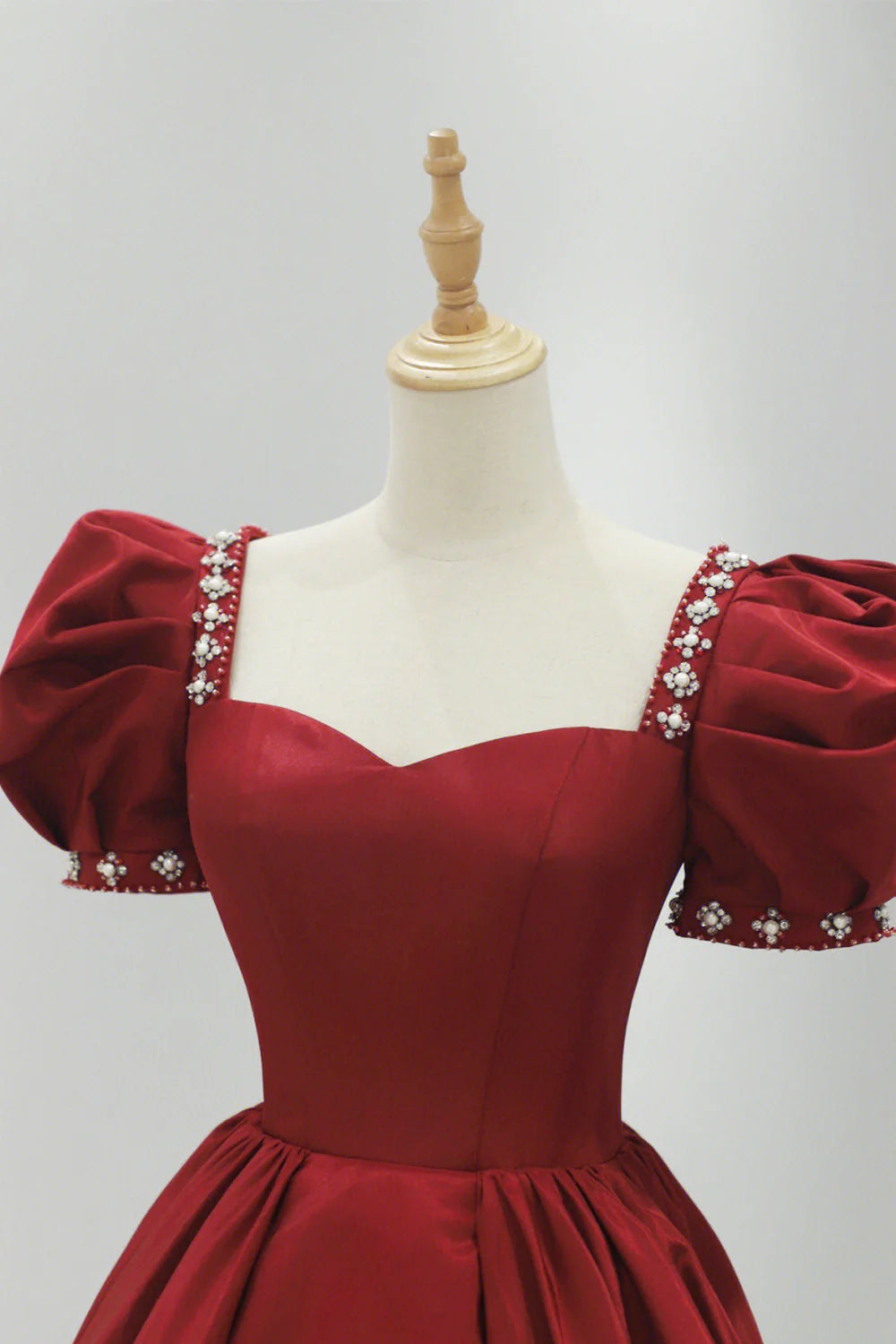 Burgundy Velvet Tea Length Prom Dress A-Line Party Dress with Bow  simple gentle atmospheric and unique desi Bring summer colors to enhance white