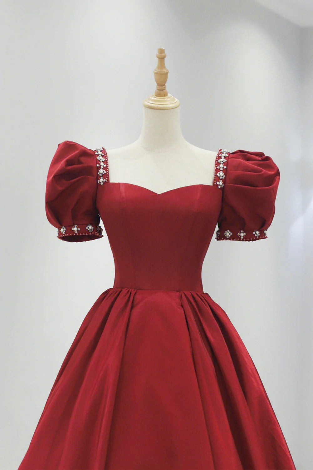 Burgundy Velvet Tea Length Prom Dress A-Line Party Dress with Bow  simple gentle atmospheric and unique desi Bring summer colors to enhance white