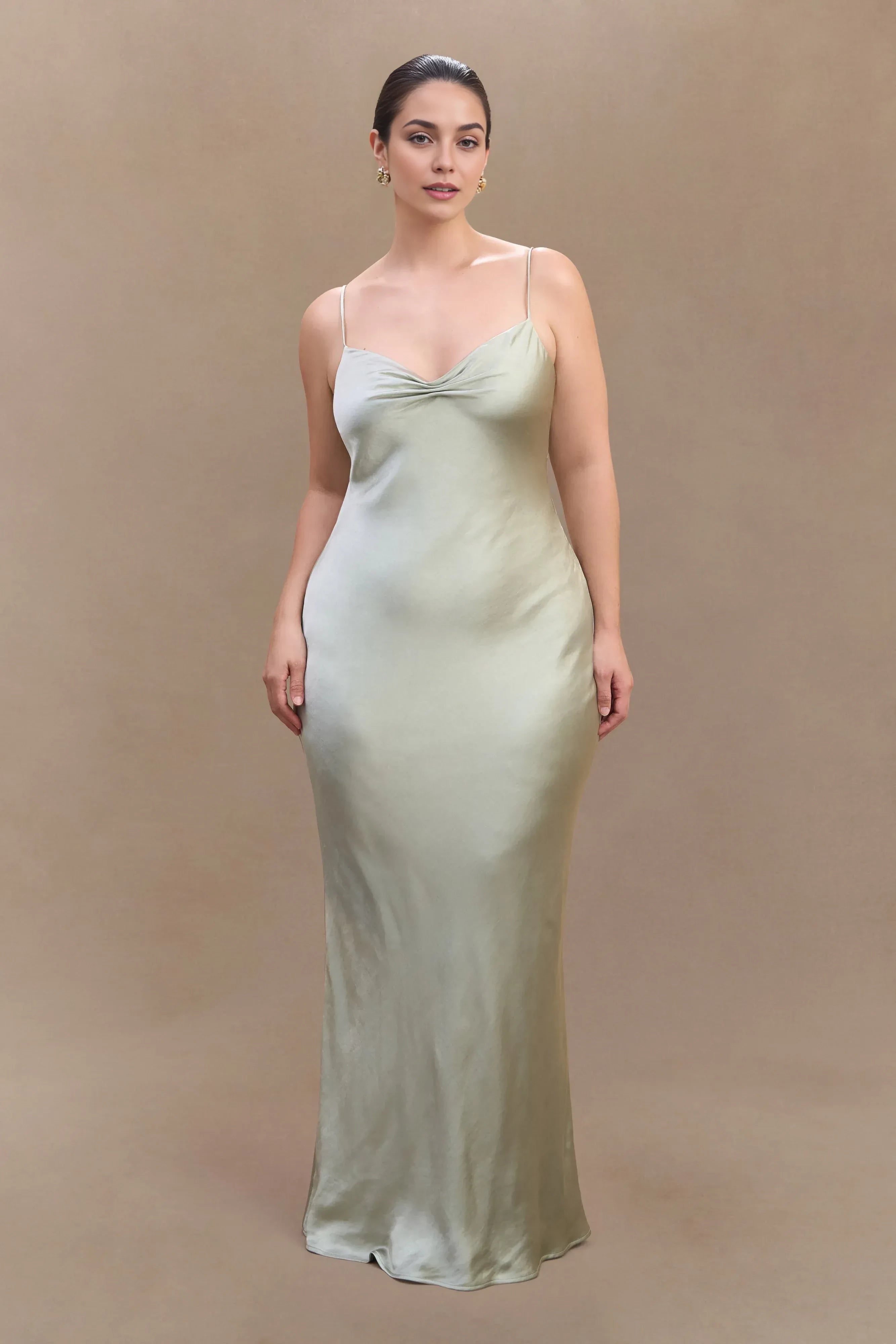 Captivating Plus Size Sheath Spaghetti Strap Open Back Floor Length Prom Dress
