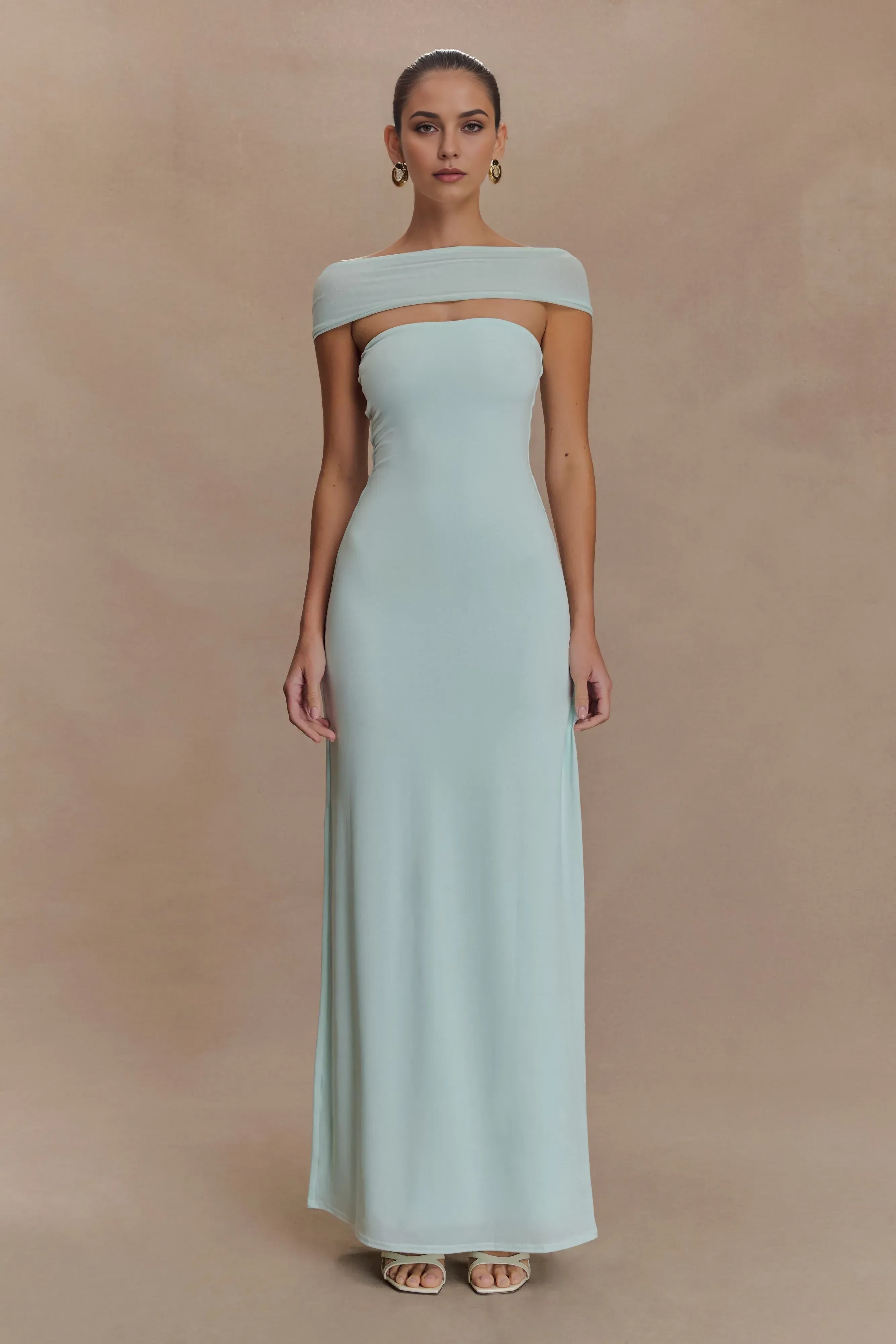 Captivating Sheath Off Shoulder Short Sleeve Ruched Back Floor Length Prom Dress