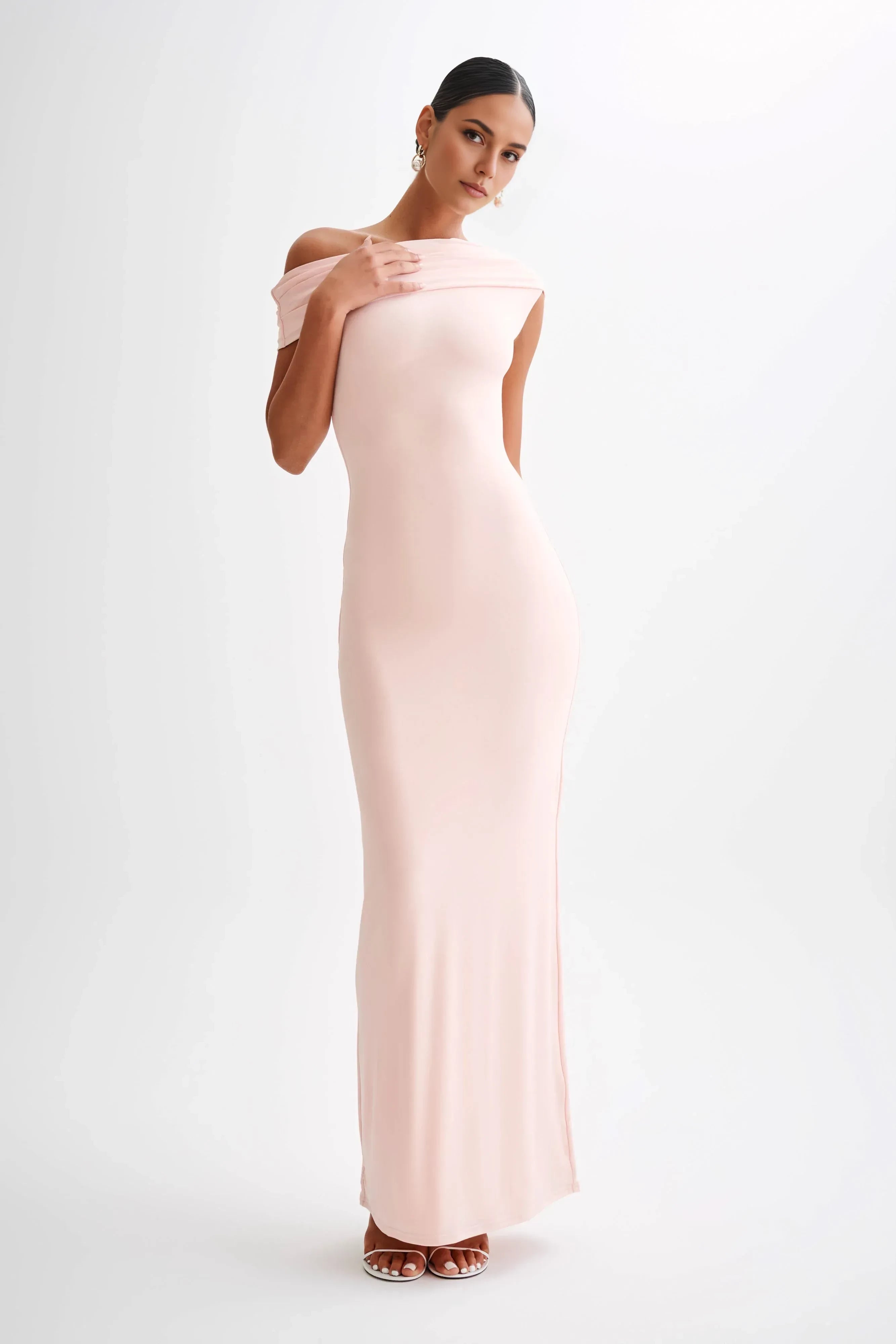 Captivating Sheath One Shoulder Short Sleeve Open Back Floor Length Prom Dress