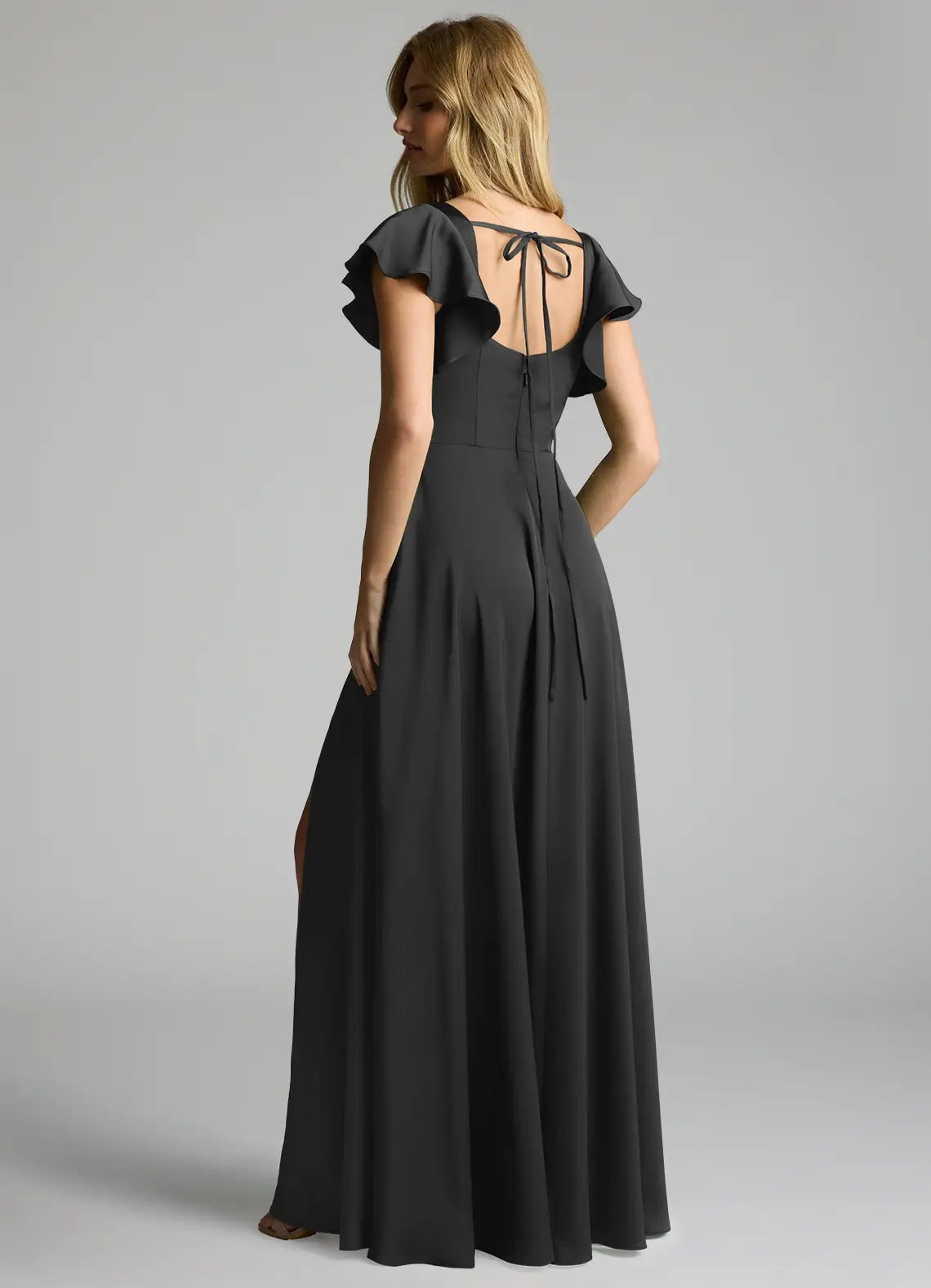 Champagne Satin Cowl Neck Maxi Dress with Draped Scarf Black A-Line Bow Stretch Satin Dress Bridesmaid Dresses