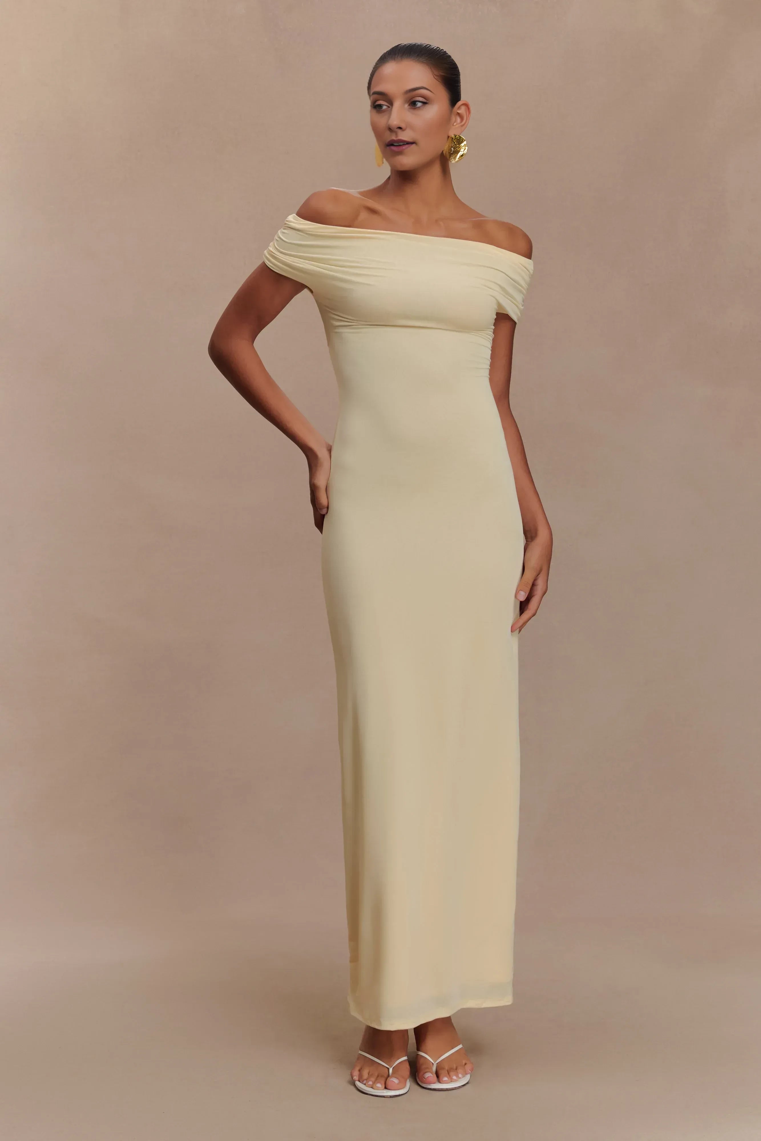 Charming Sheath Off Shoulder Short Sleeve Crisscross Open Back Floor Length Prom Dress