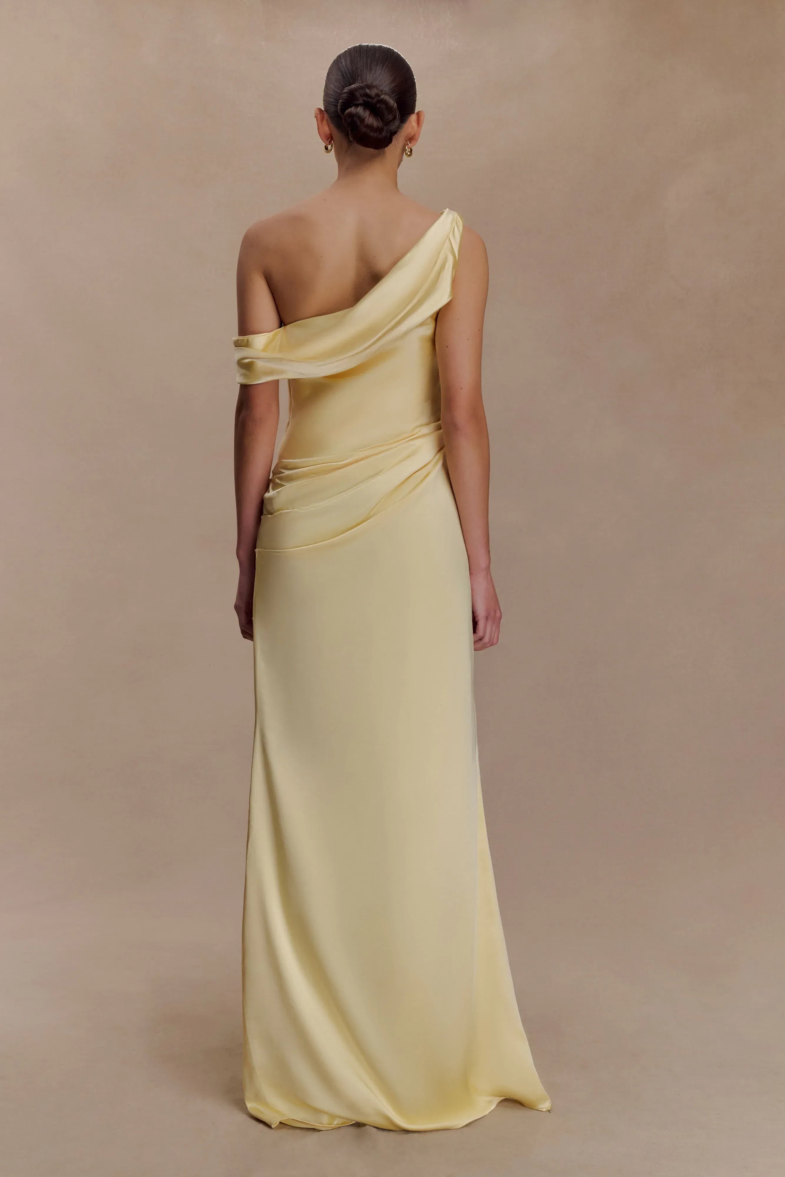 Charming Sheath One Shoulder Sleeveless Draped Back Floor Length Prom Dress